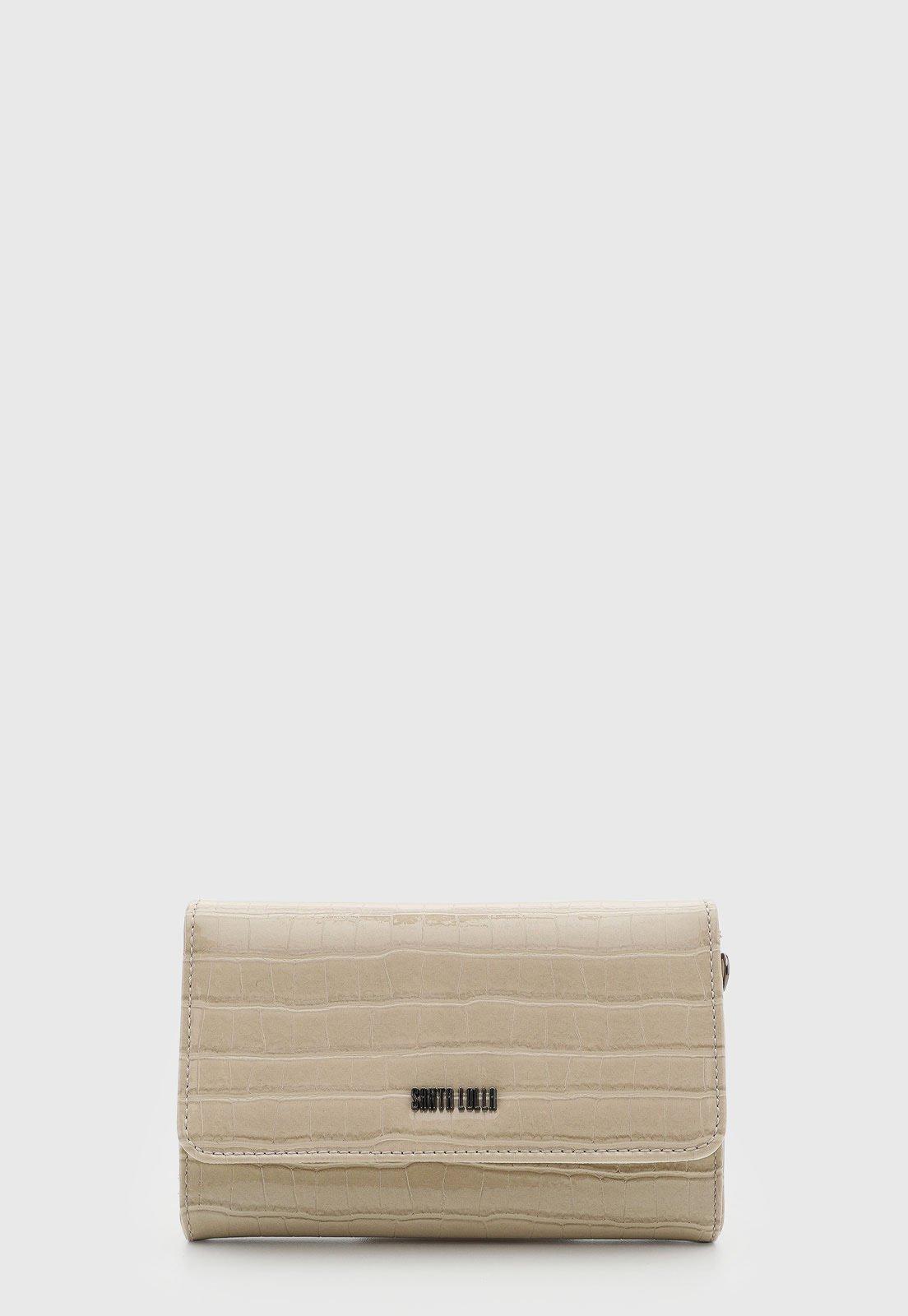 Bolsa Feminina Santa Lolla Textura Croco Bege