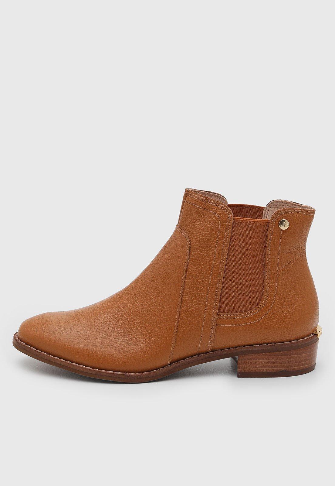 Bota Feminina Jorge Bischoff Cano Baixo Caramelo