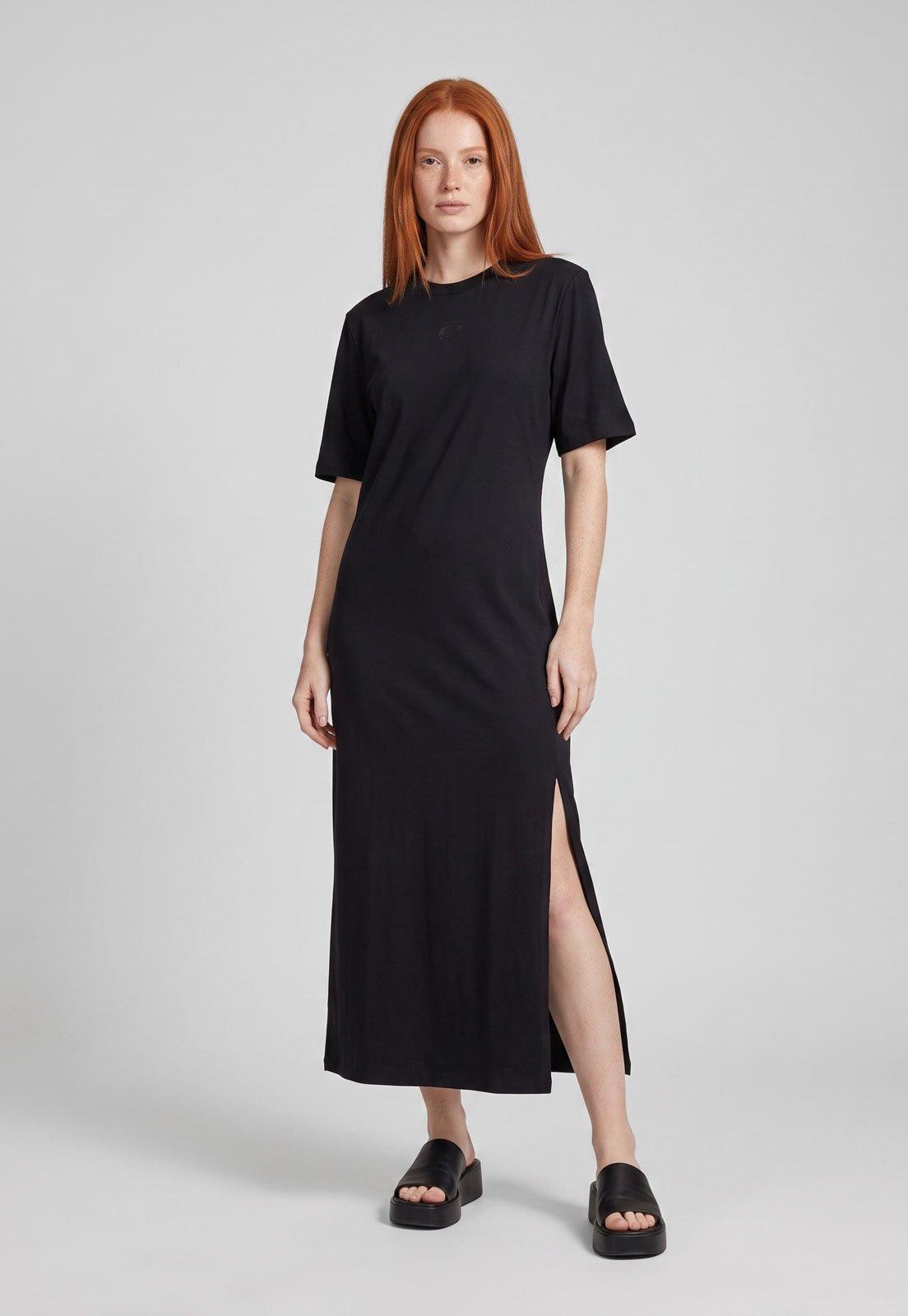 Vestido Feminino Colcci Midi Fenda Preto