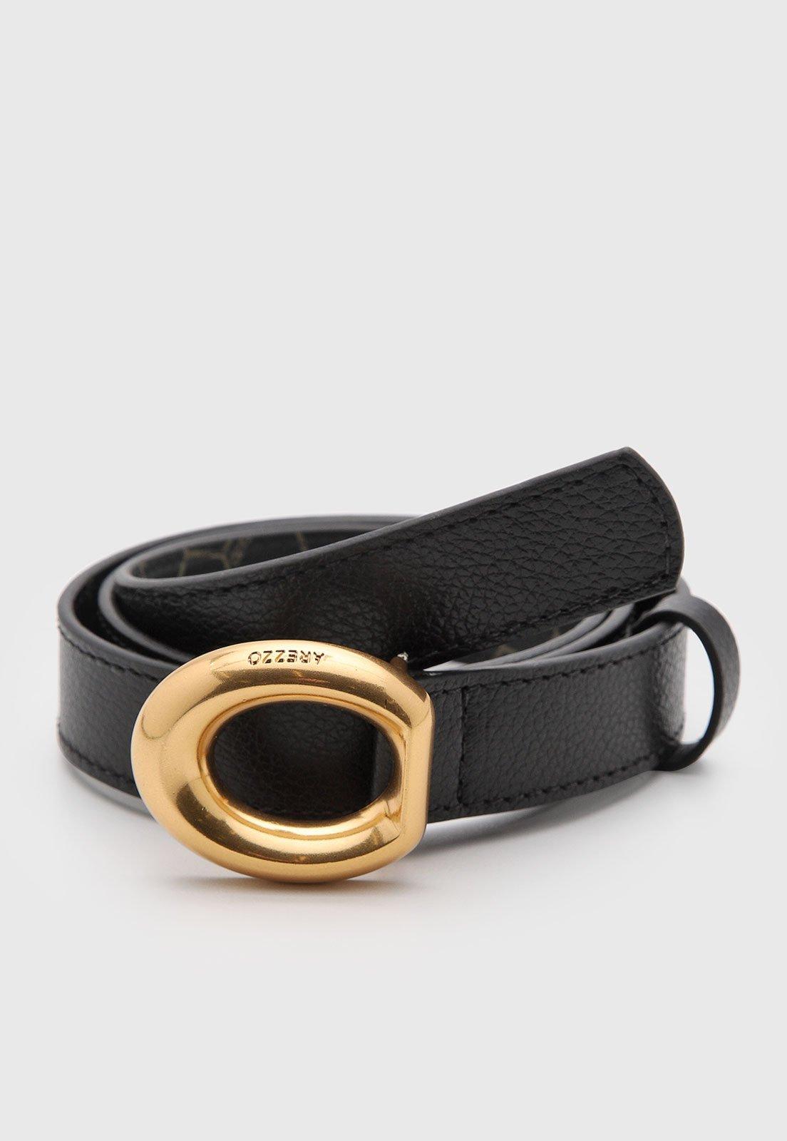 Cinto Feminino Arezzo Couro Preto