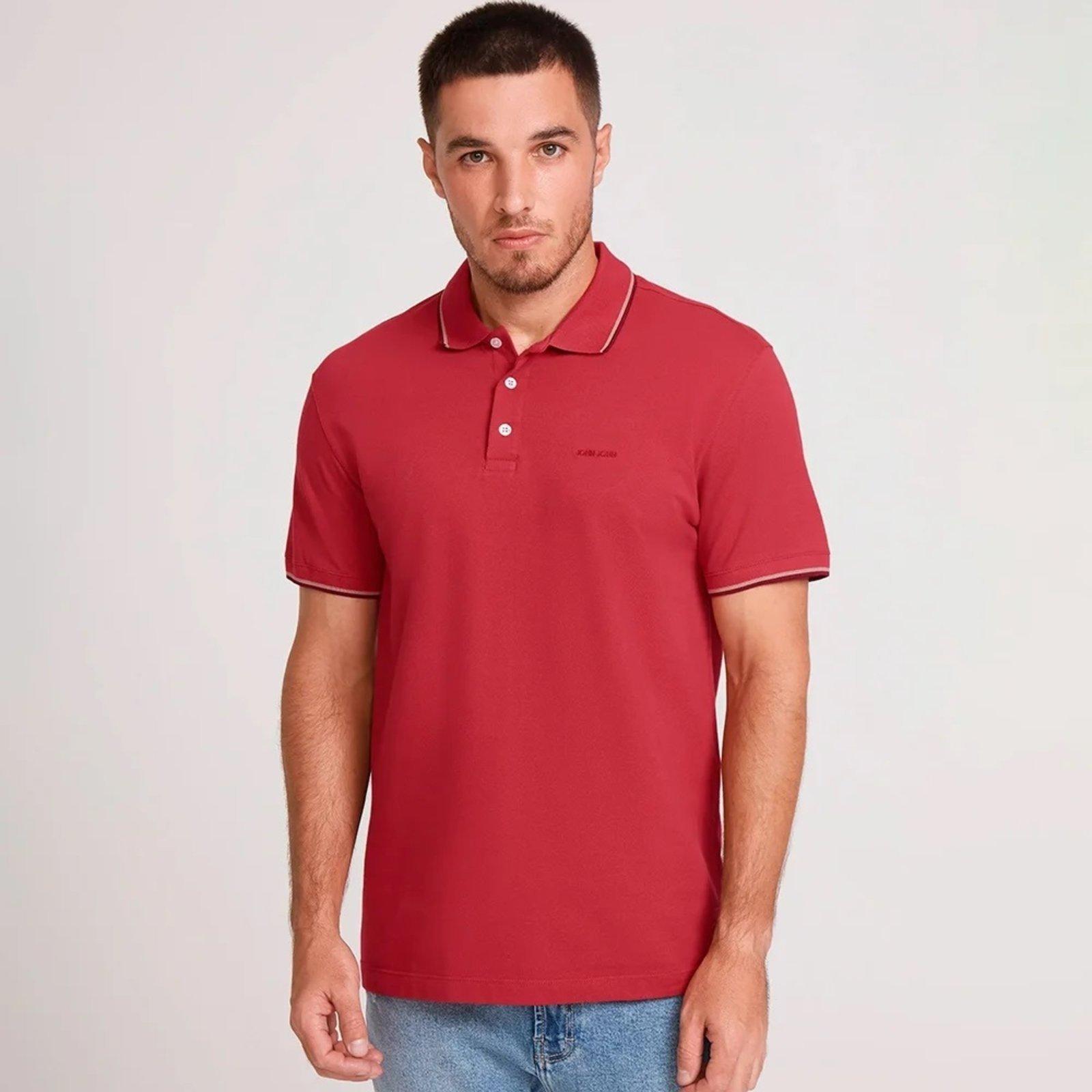 Camisa Polo John John Regular 2 Line In25 Vermelho Masculino