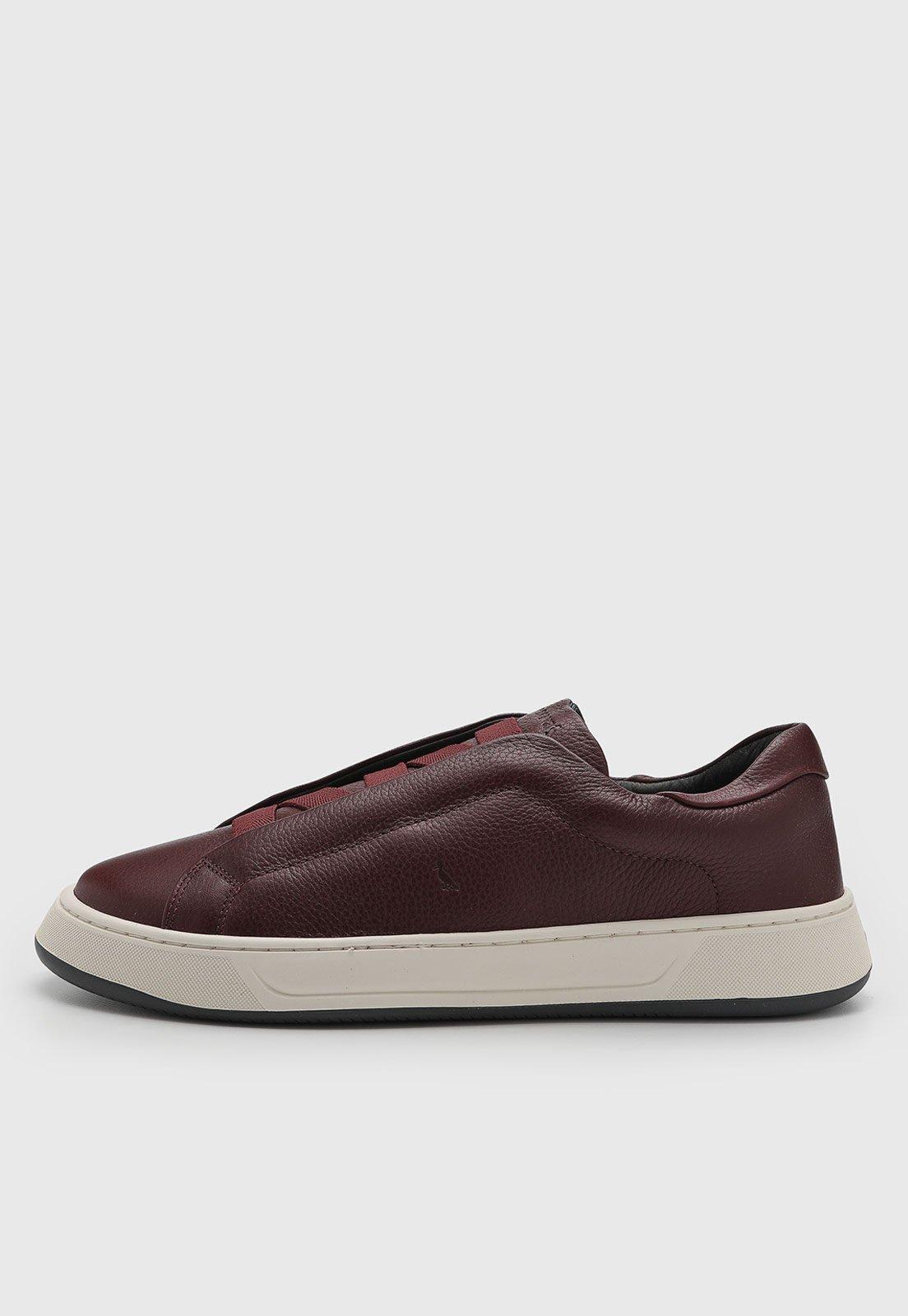 Tênis Masculino Reserva Couro Slip On Vinho