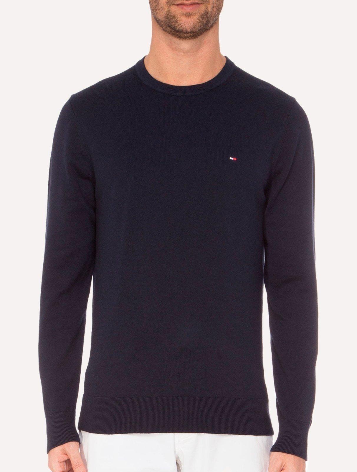 Suéter Tommy Hilfiger Masculino Signature Crewneck Azul Marinho