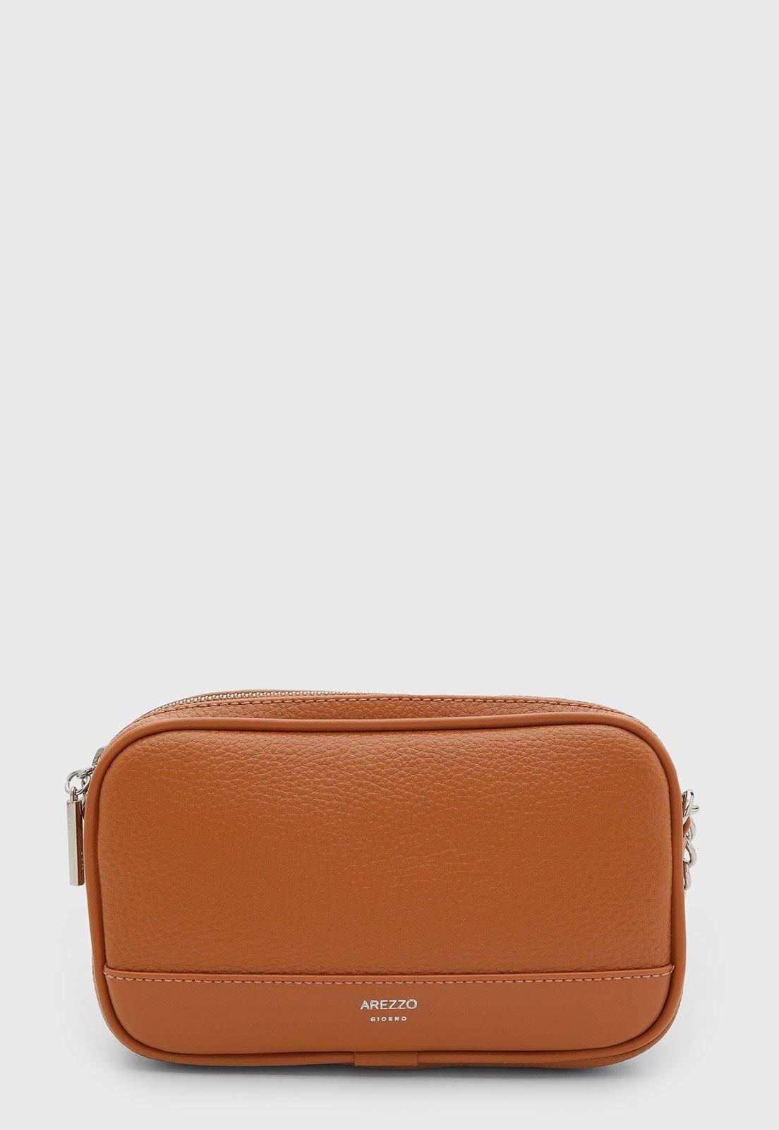 Bolsa Feminina Arezzo Compacta Alça Corrente Caramelo