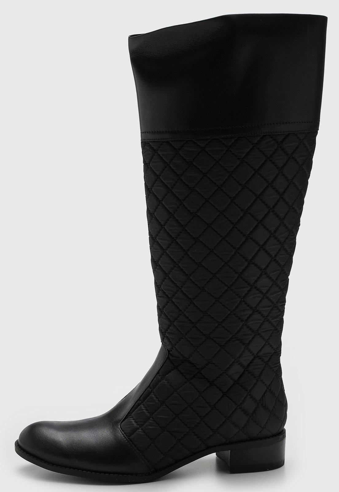 Bota Feminina Capodarte Cano Alto Matelassê Preta
