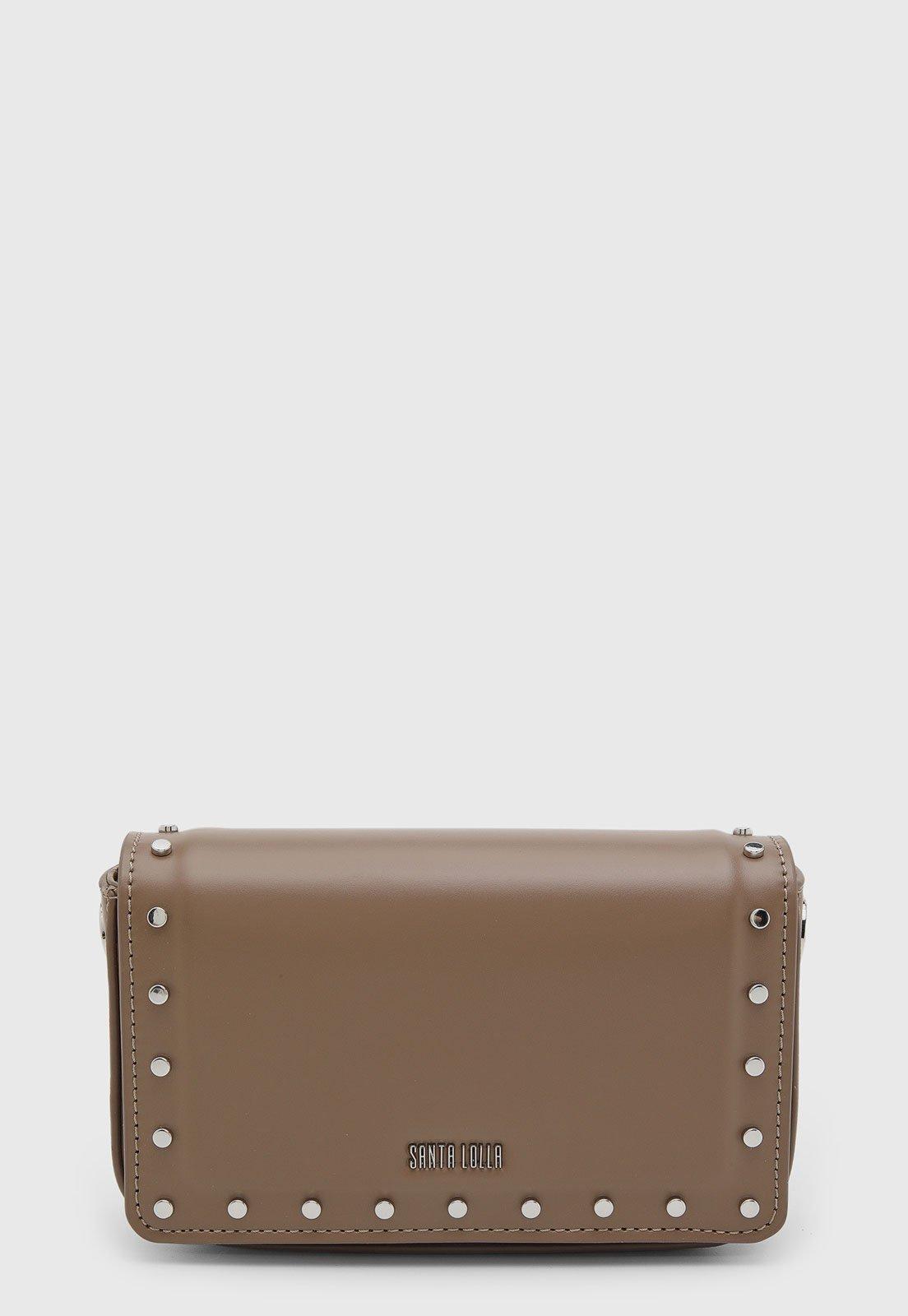 Bolsa Feminina Santa Lolla Pequena Studs Marrom