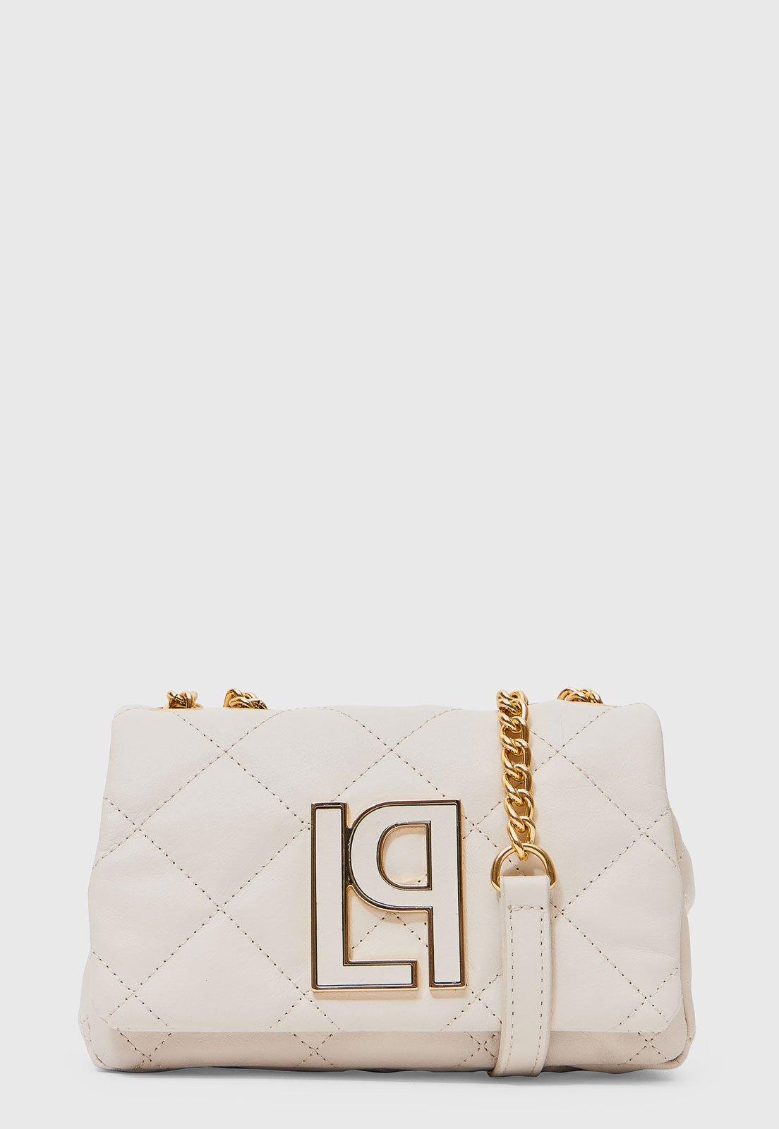 Bolsa Feminina Lança Perfume Matelassê Couro Off-White