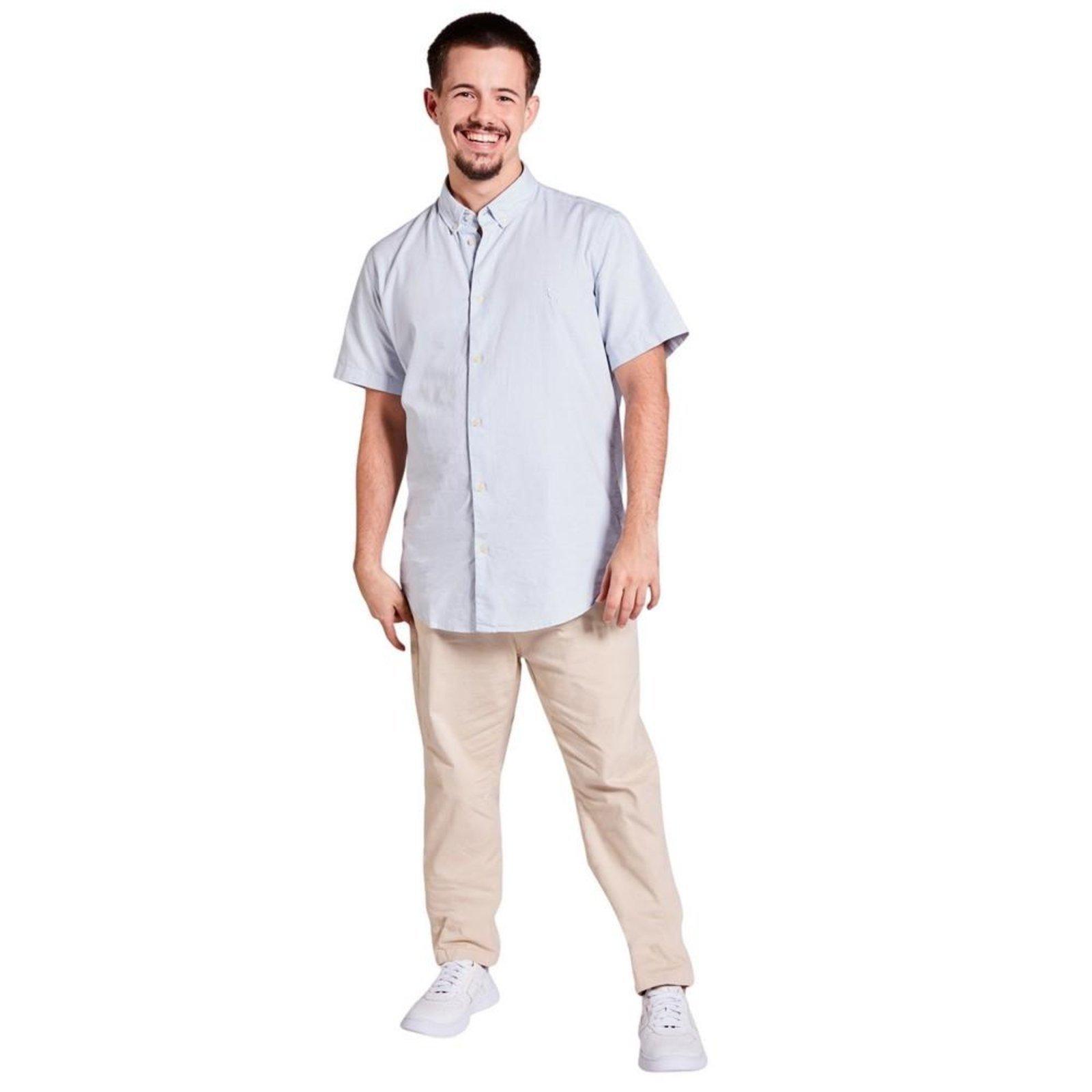 Camisa Mc Pf Oxford Color Reserva Azul