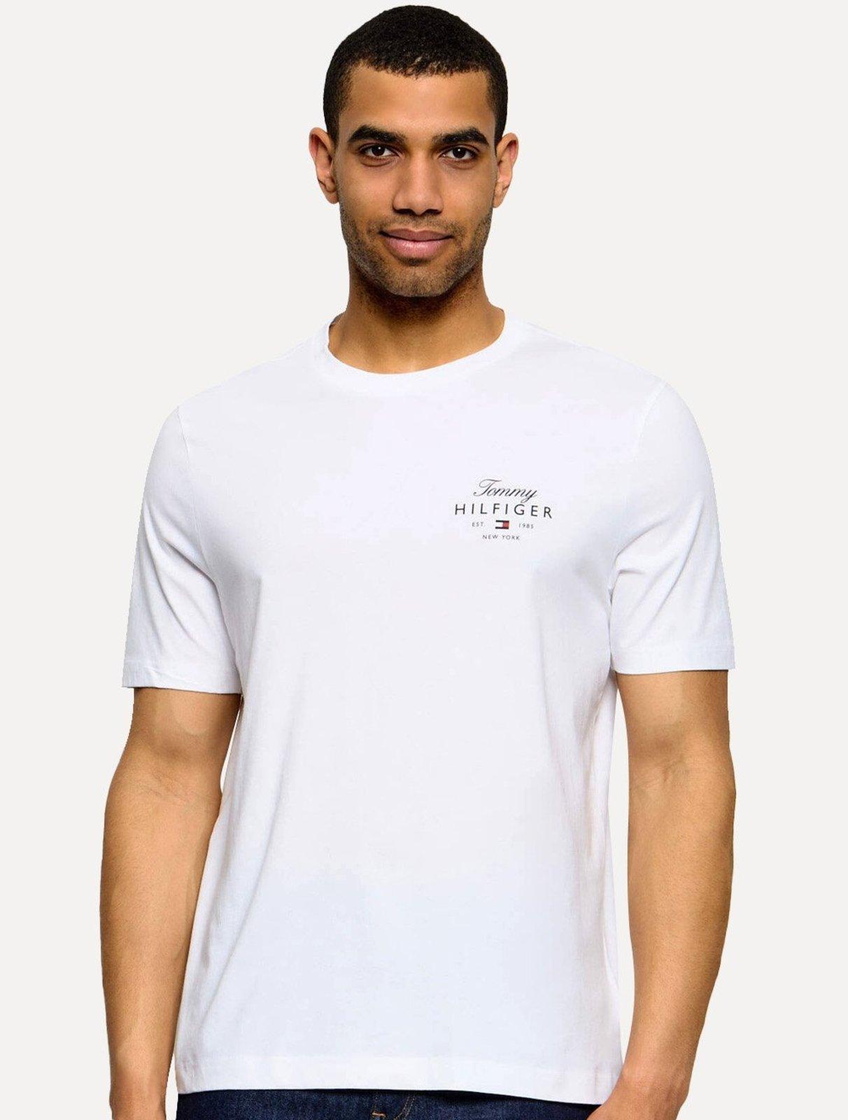 Camiseta Tommy Hilfiger Masculina Brand Love Signature Logo Branca