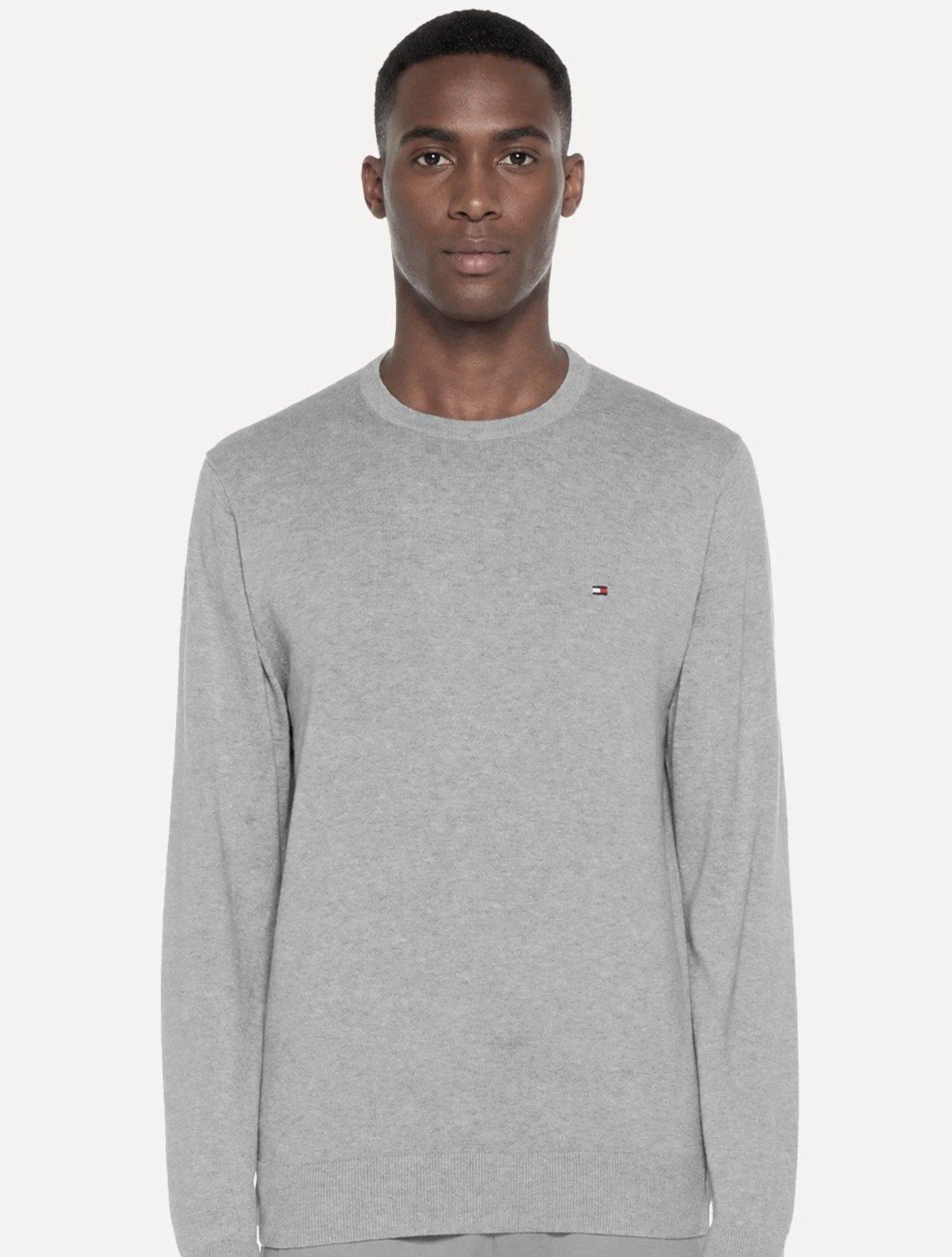 Suéter Tommy Hilfiger Masculino Signature Crewneck Cinza