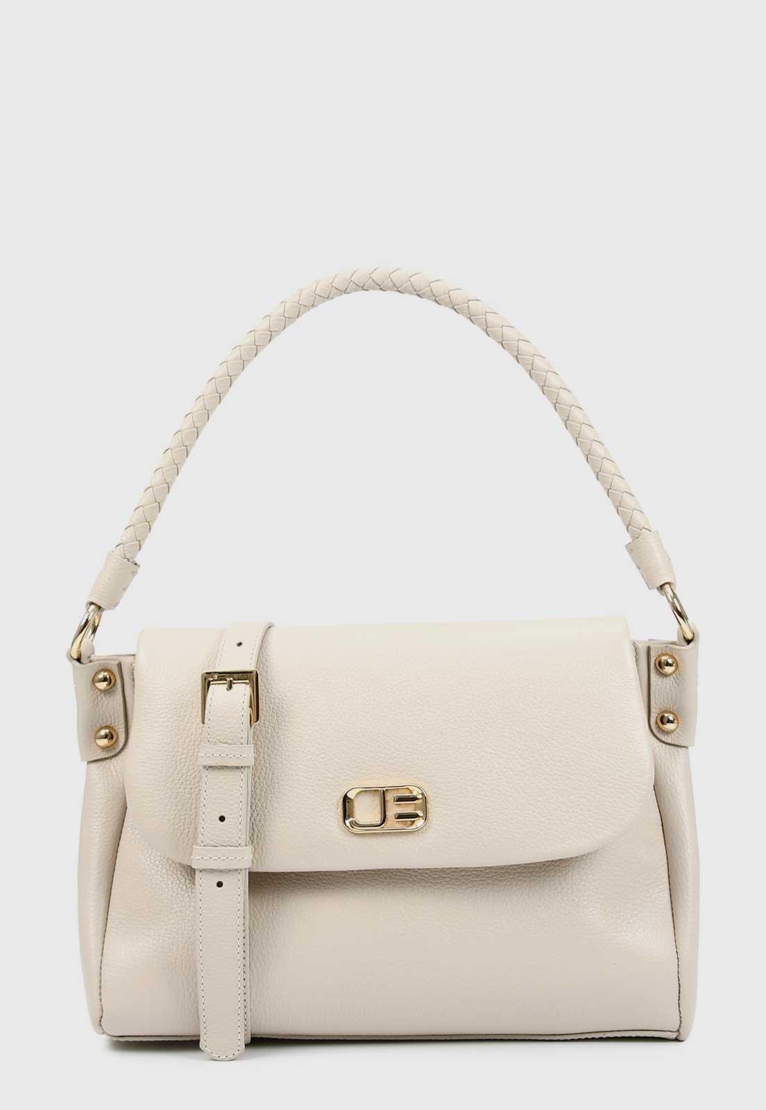 Bolsa Feminina Jorge Bischoff Couro Alça Trançada Branca