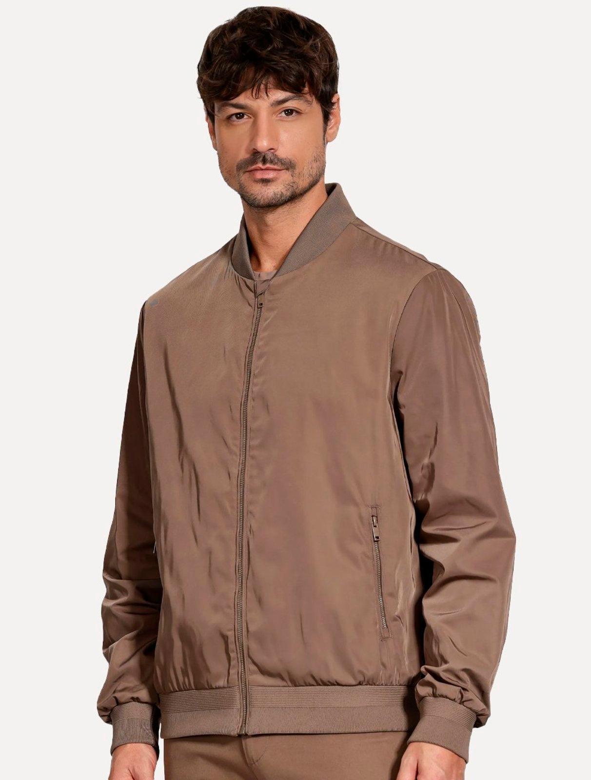 Jaqueta Aramis Masculina Nylon Bomber Liquid Repeller Marrom