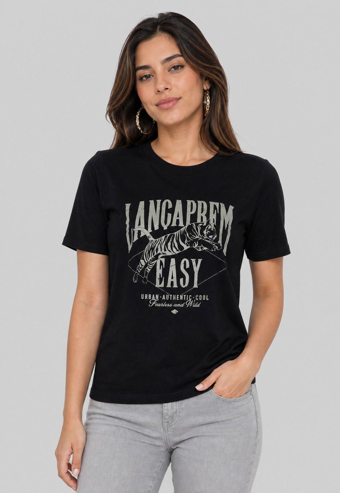 Camiseta Feminina Lança Perfume Tigre Preta