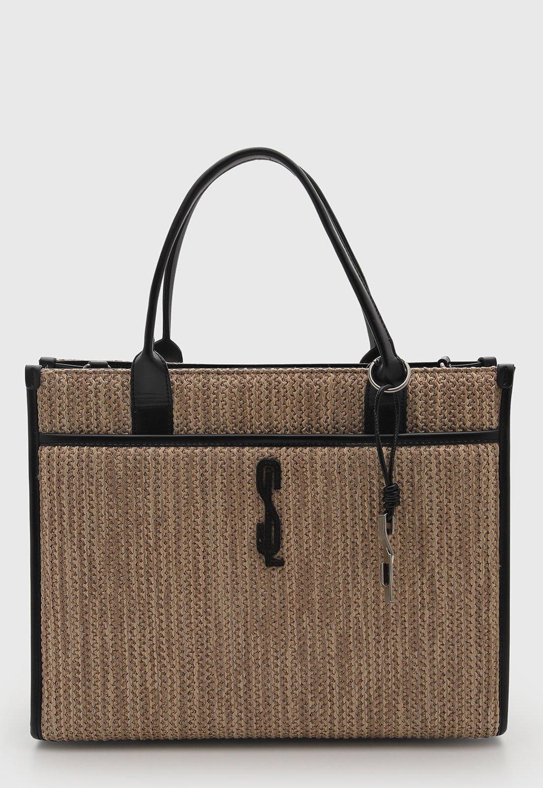 Bolsa Feminina Santa Lolla Grande Texturizada Bege