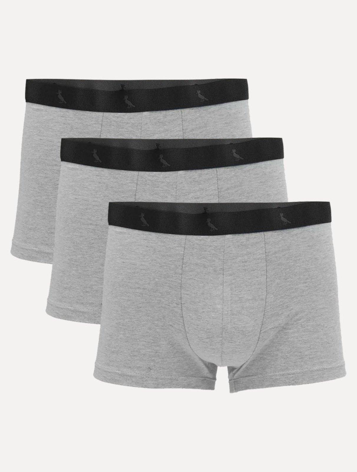 Cueca Reserva Masculina Boxer Grey Woodpecker Cotton Cinza Mescla Pack 3UN