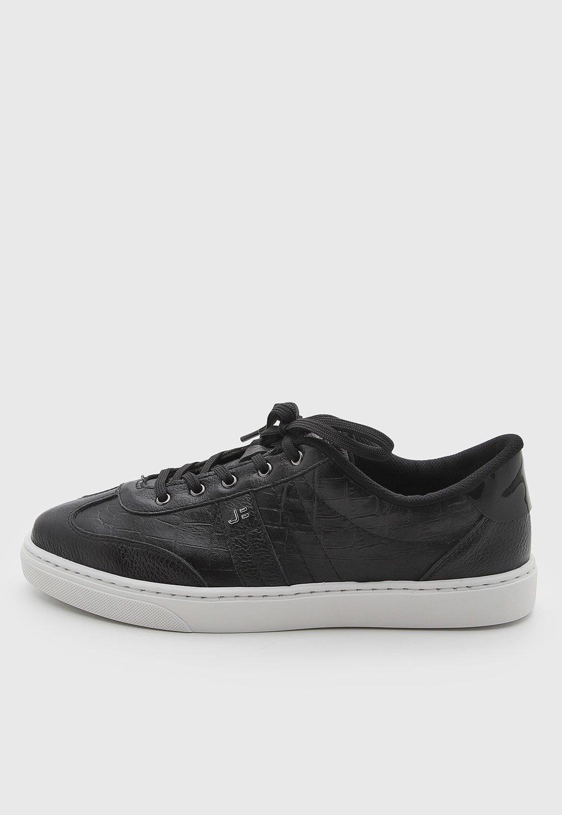 Tênis Feminino Jorge Bischoff Couro Croco Preto