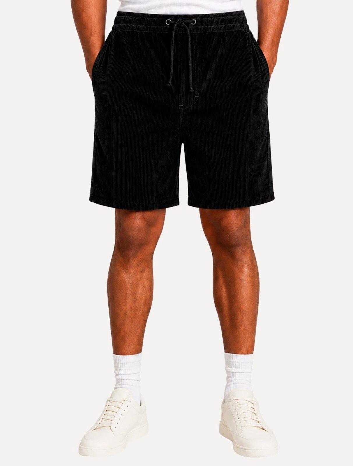 Bermuda Reserva Masculina Elástico Cotelê Preta