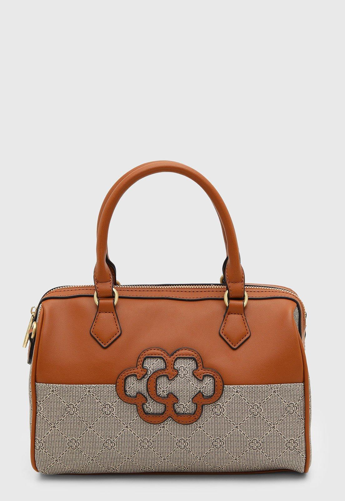 Bolsa Feminina Capodarte Monograma Média Caramelo