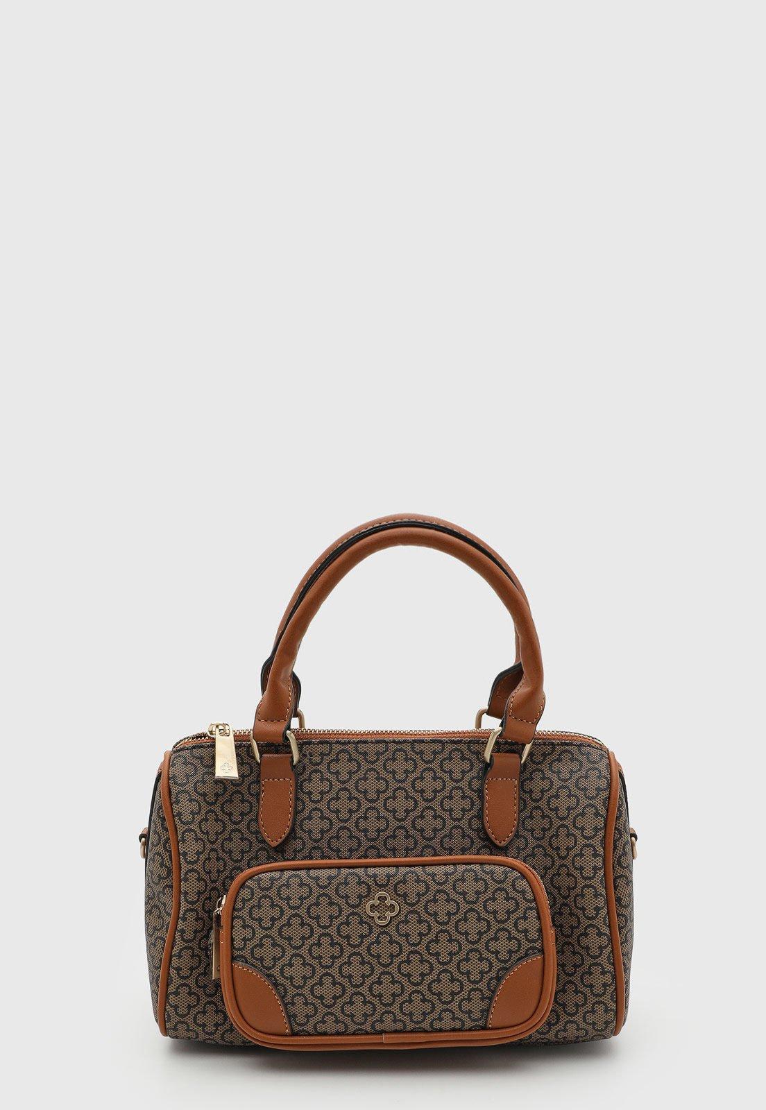 Bolsa Feminina Capodarte Estruturada Padrão Elegante Marrom