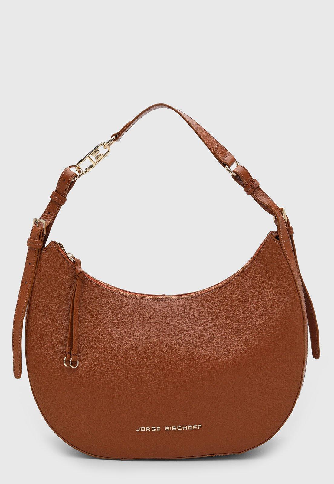 Bolsa Jorge Bischoff Couro Alça Ajustável Caramelo