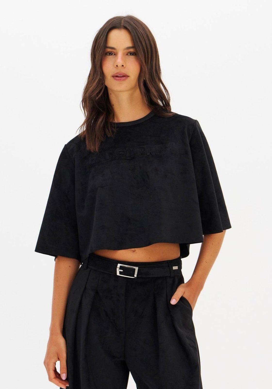 Blusa Cropped De Camurça Lança Perfume
