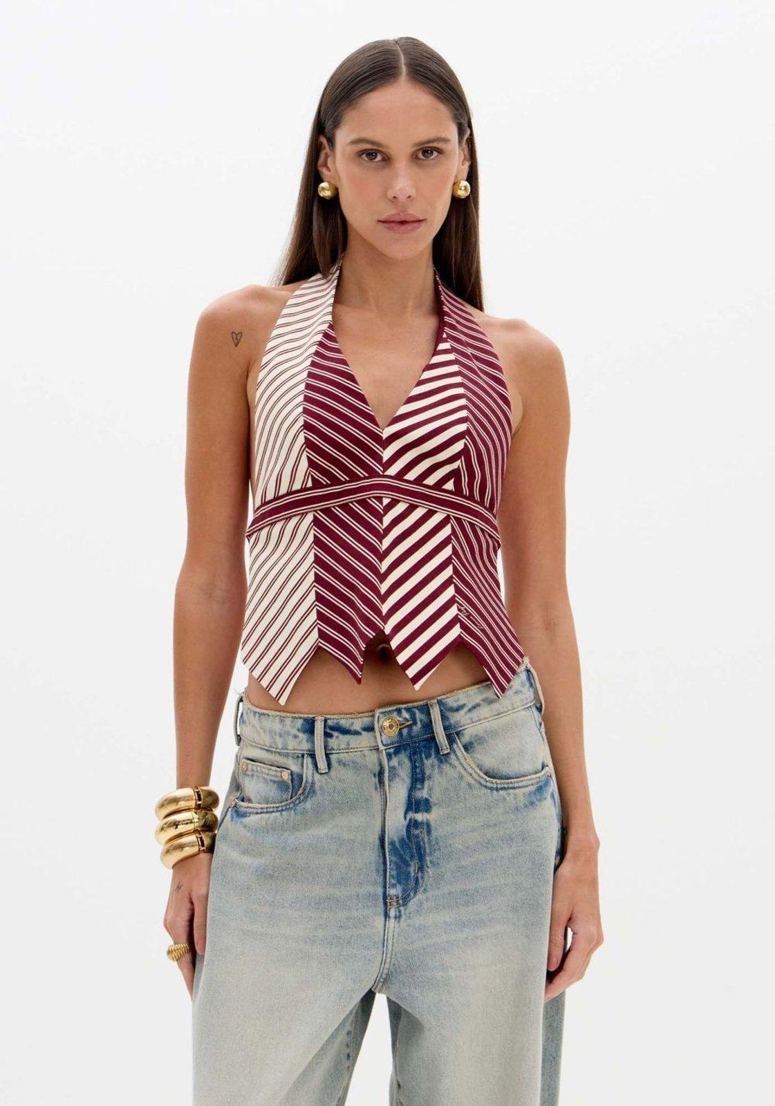 Blusa Frente Única Com Recortes Lança Perfume