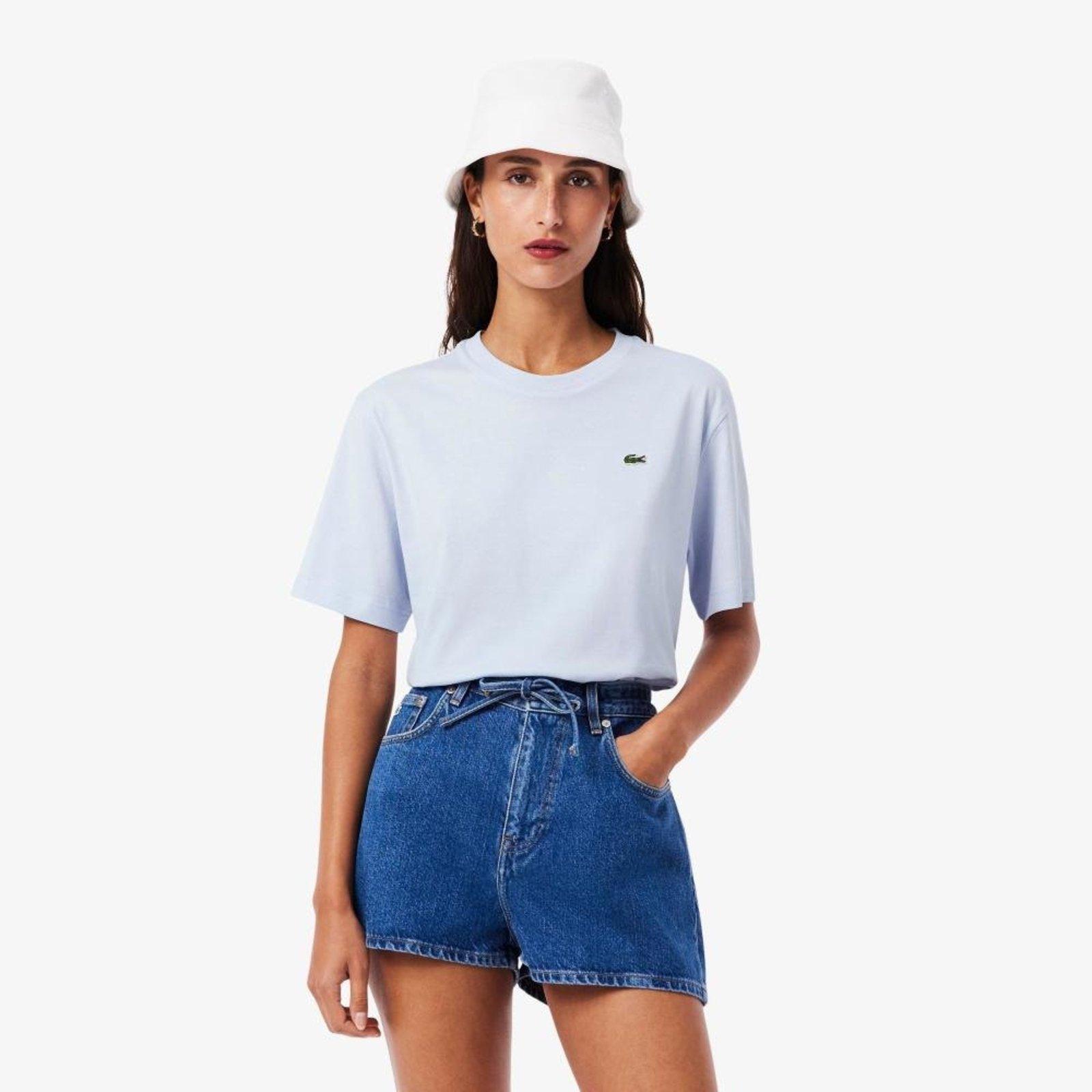 Camiseta de Algodão com Caimento Relaxado Azul