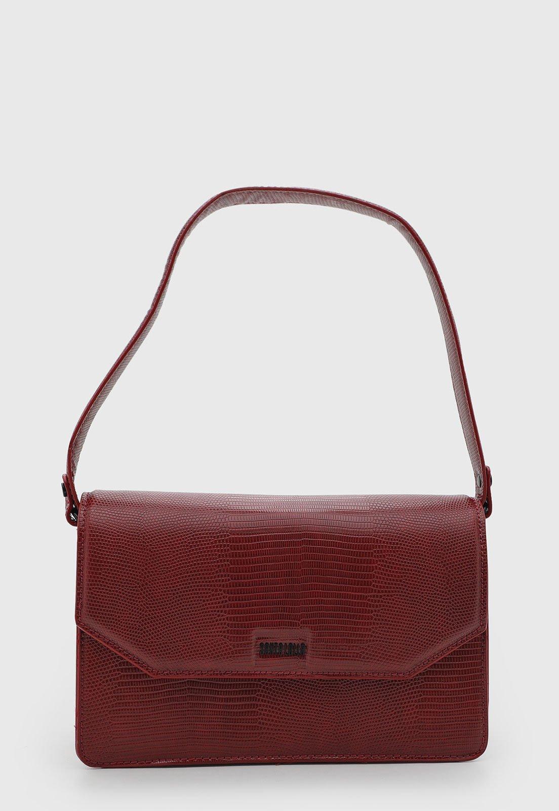 Bolsa Feminina Santa Lolla Lezard Burgundy