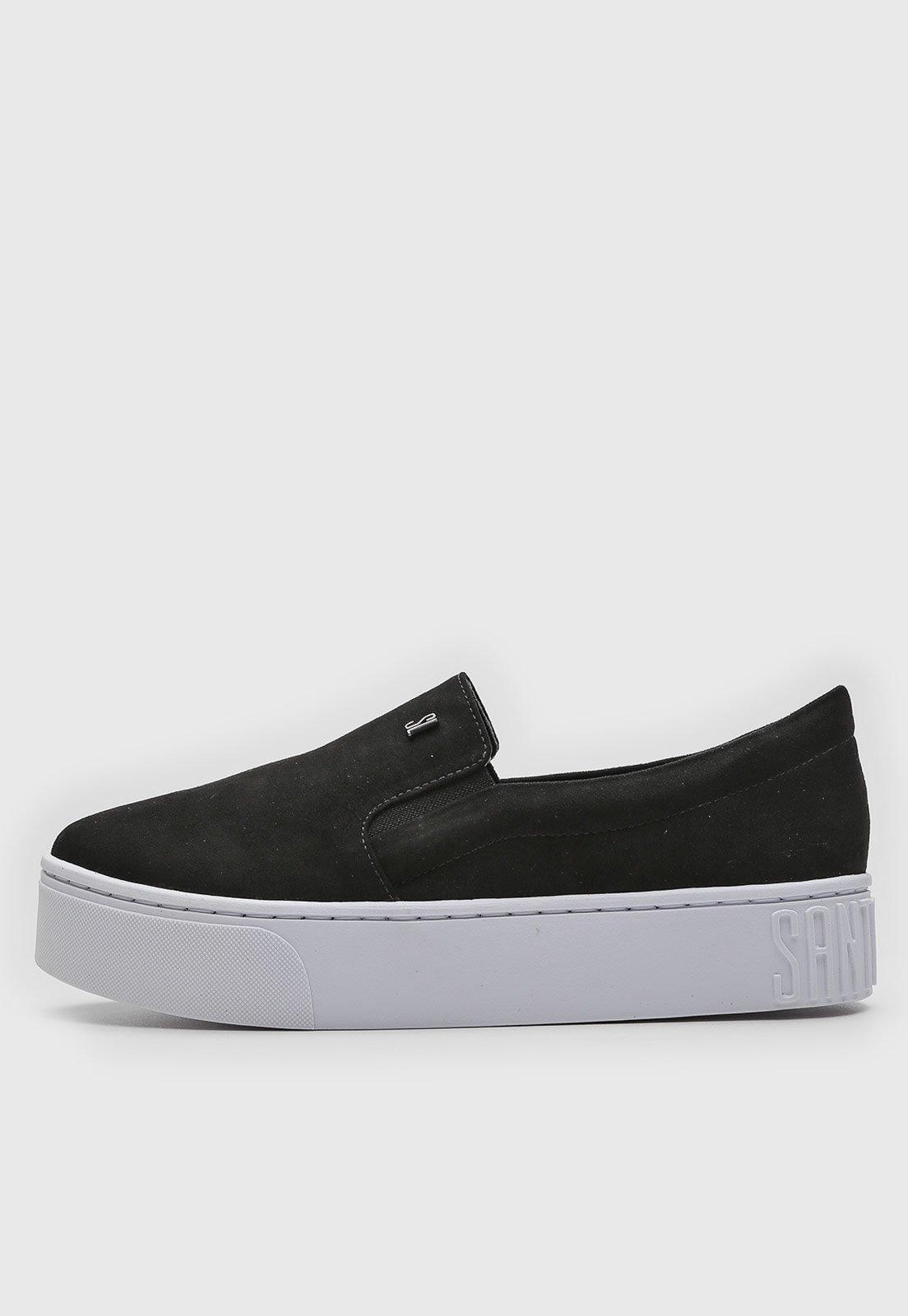 Tênis Slip On Santa Lolla Plataforma Preto