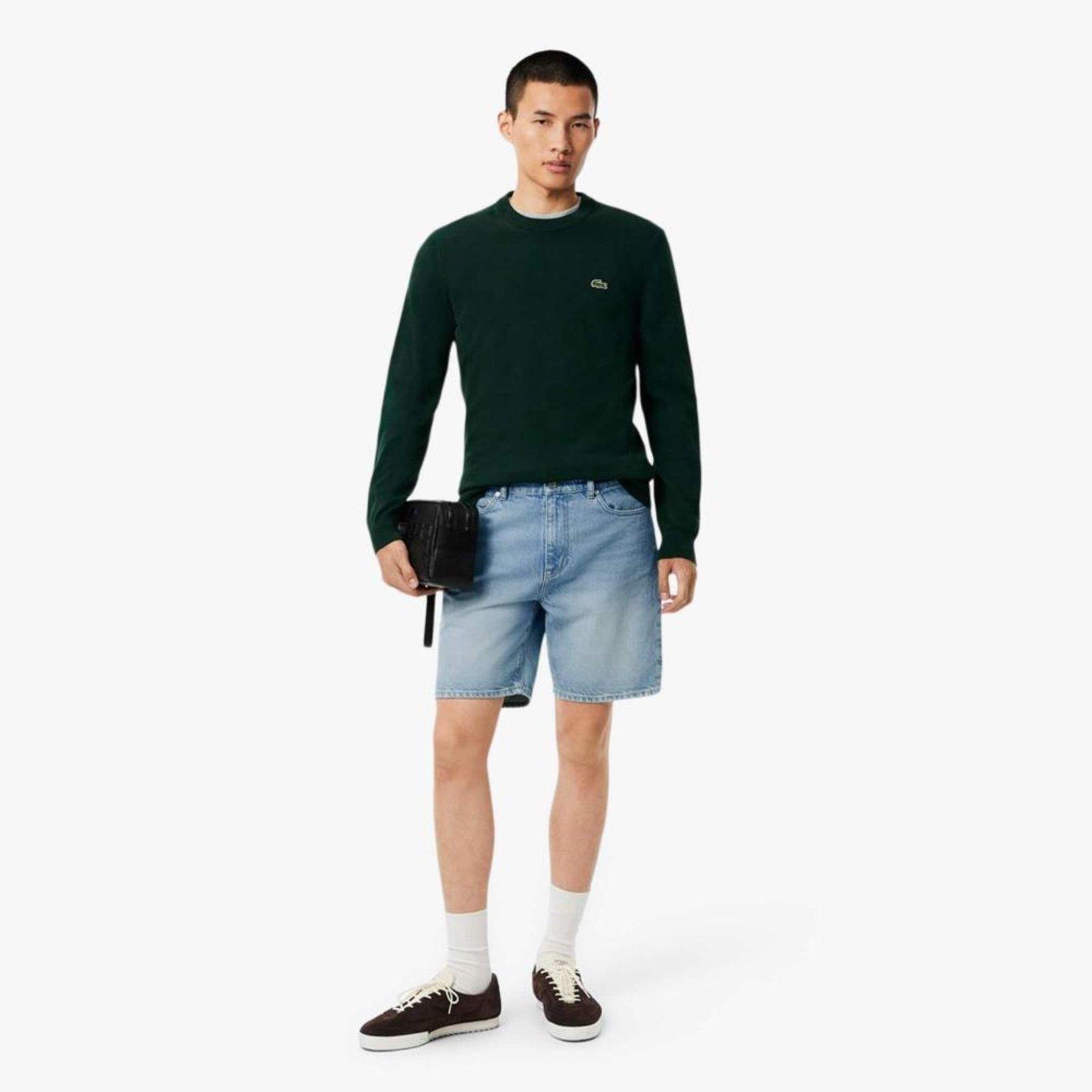 Bermuda em Denim com Ajuste Reto Azul
