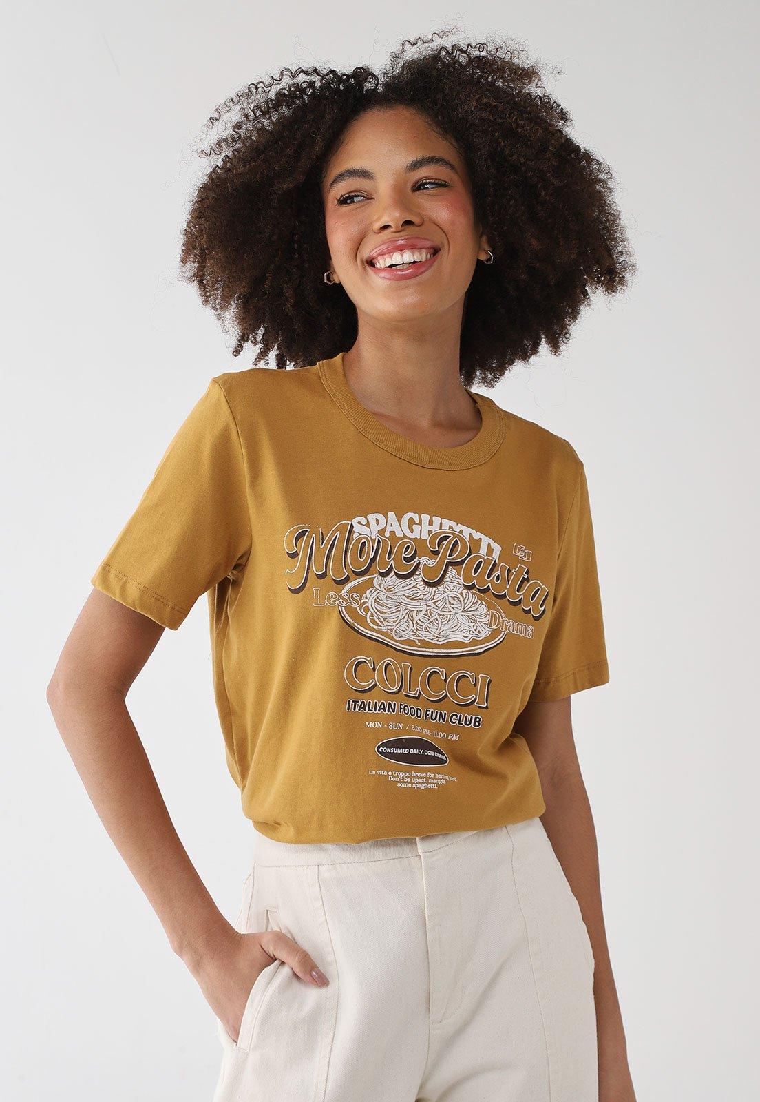 Camiseta Colcci Estampa Gastronômica Mostarda
