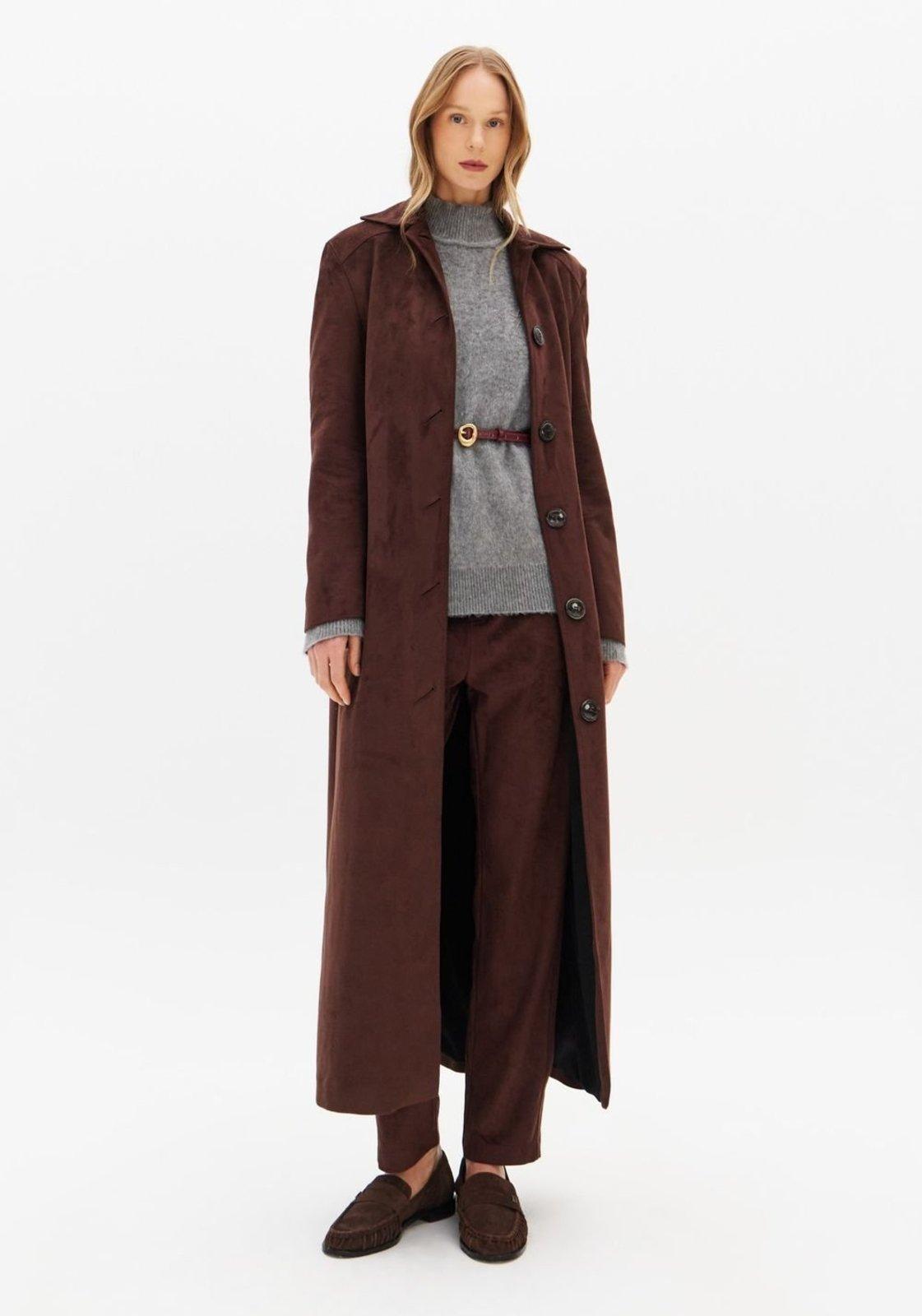 Calça Carrot Cintura Alta De Suede Lança Perfume