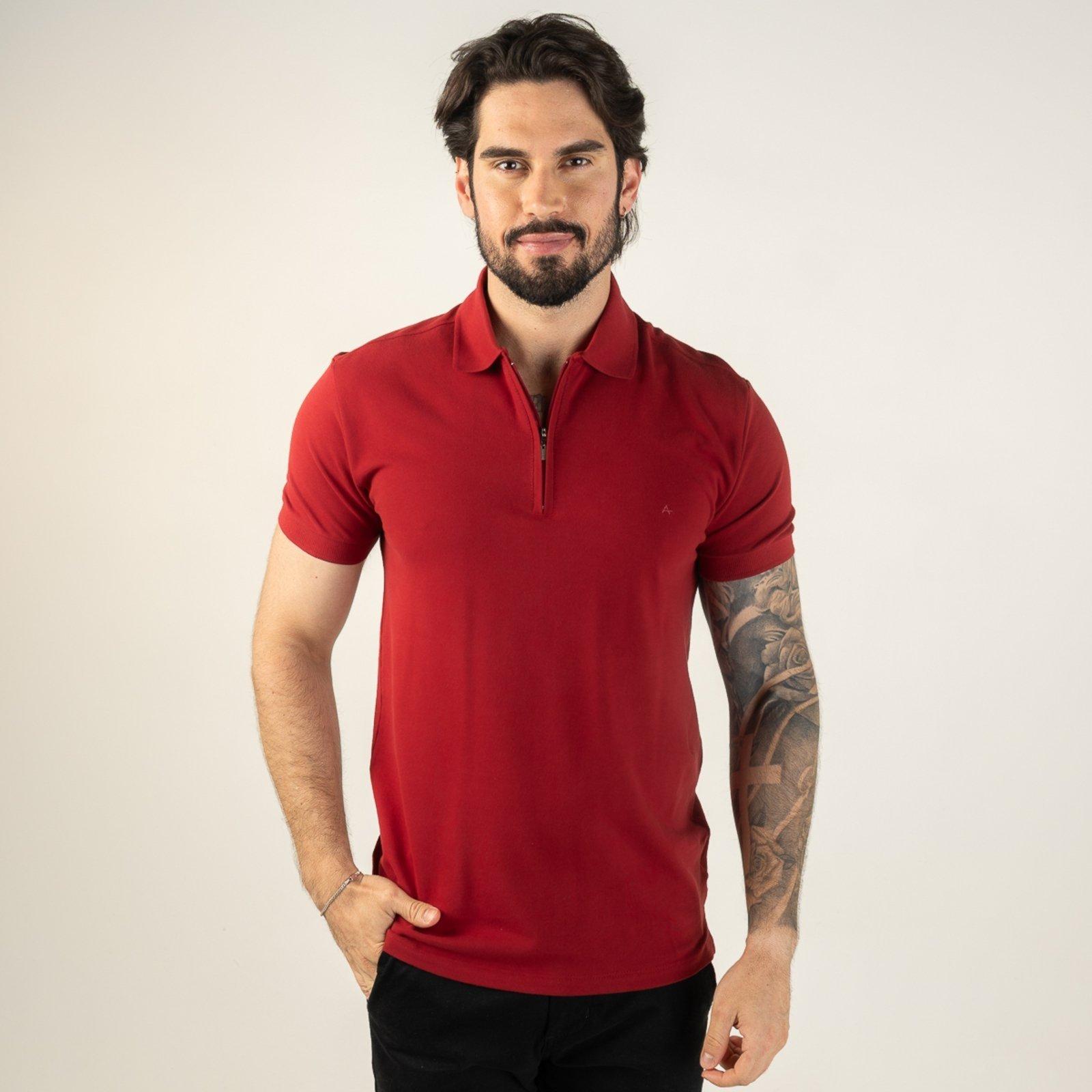 Camisa Polo Aramis Zíper Vermelha