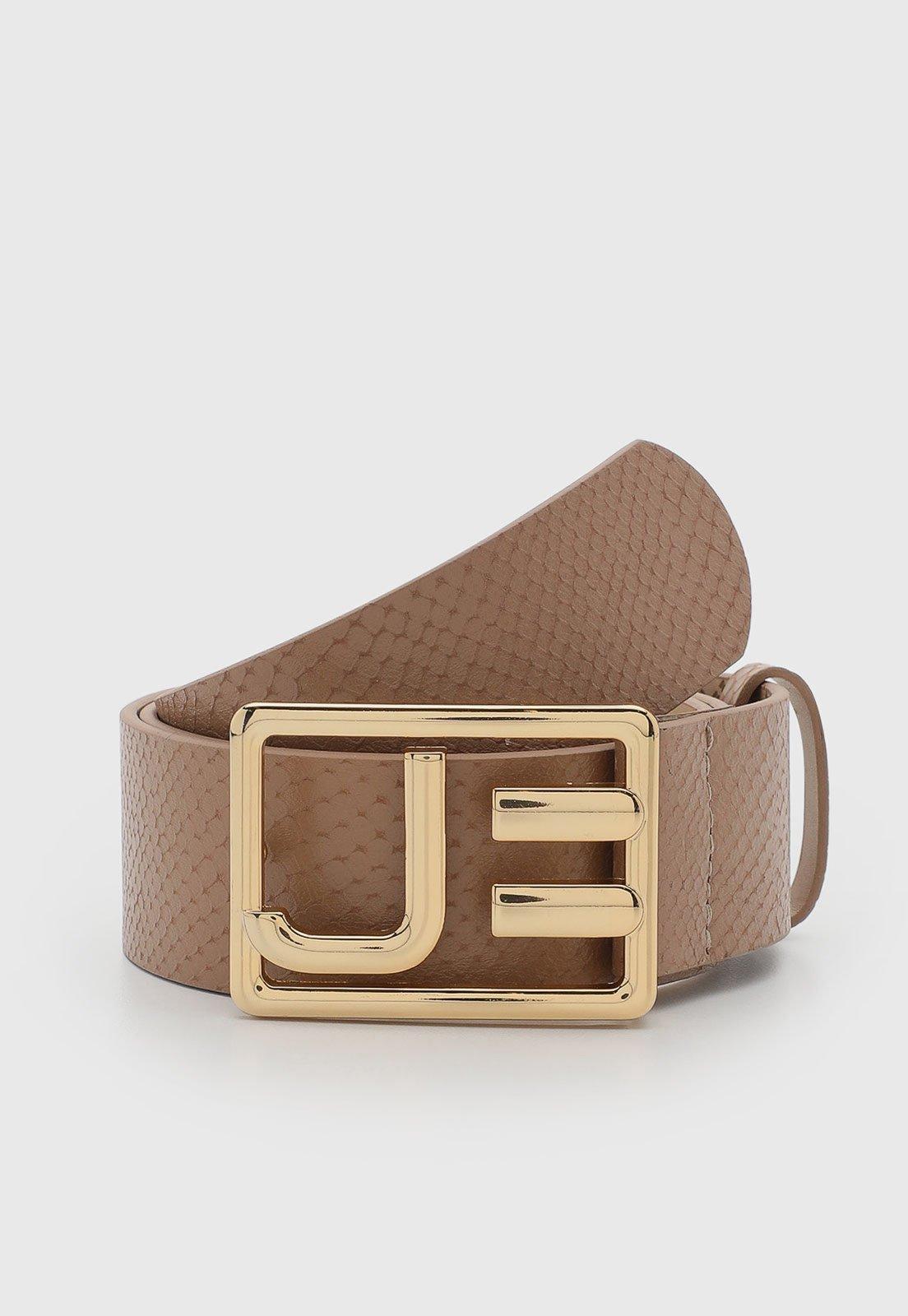 Cinto Feminino Jorge Bischoff Fivela Metalizada Lezard Nude