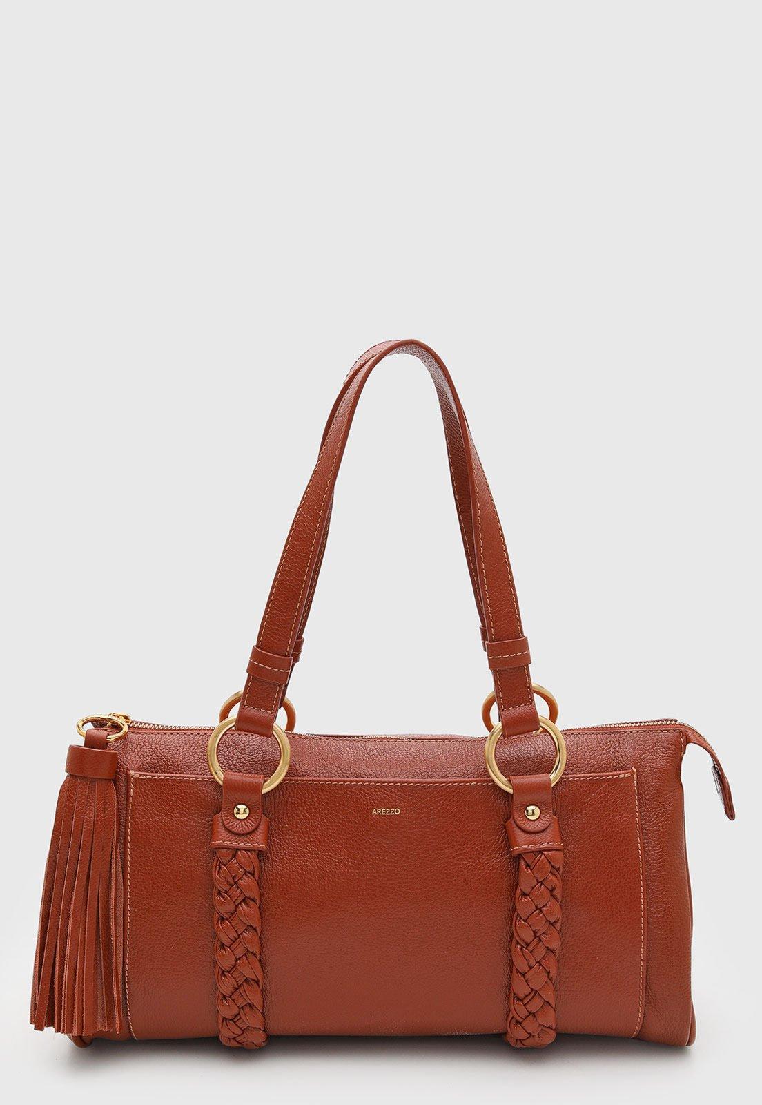 Bolsa Feminina Arezzo Alça Trançada Marrom