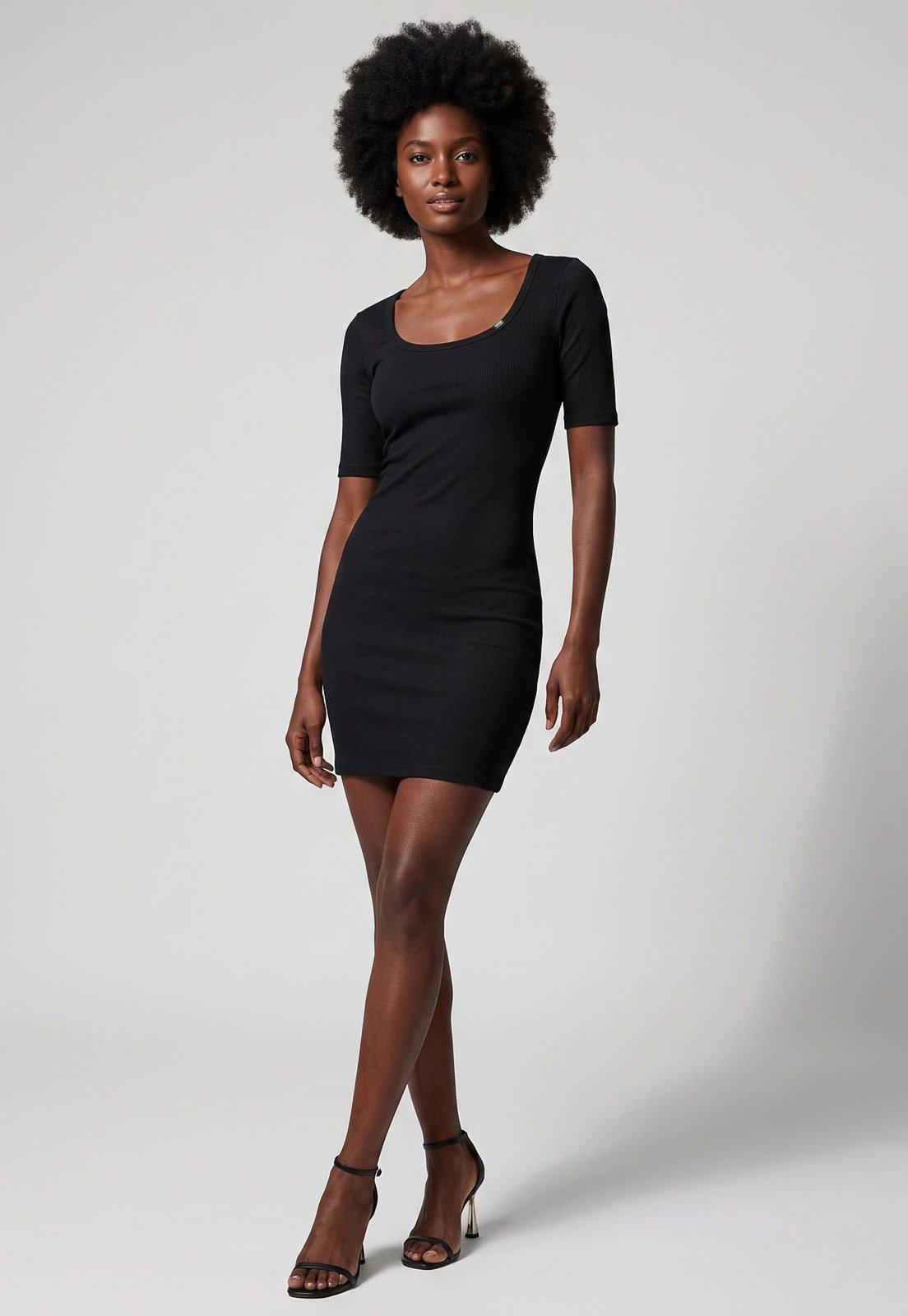 Vestido Feminino Lança Perfume Curto Justo Preto