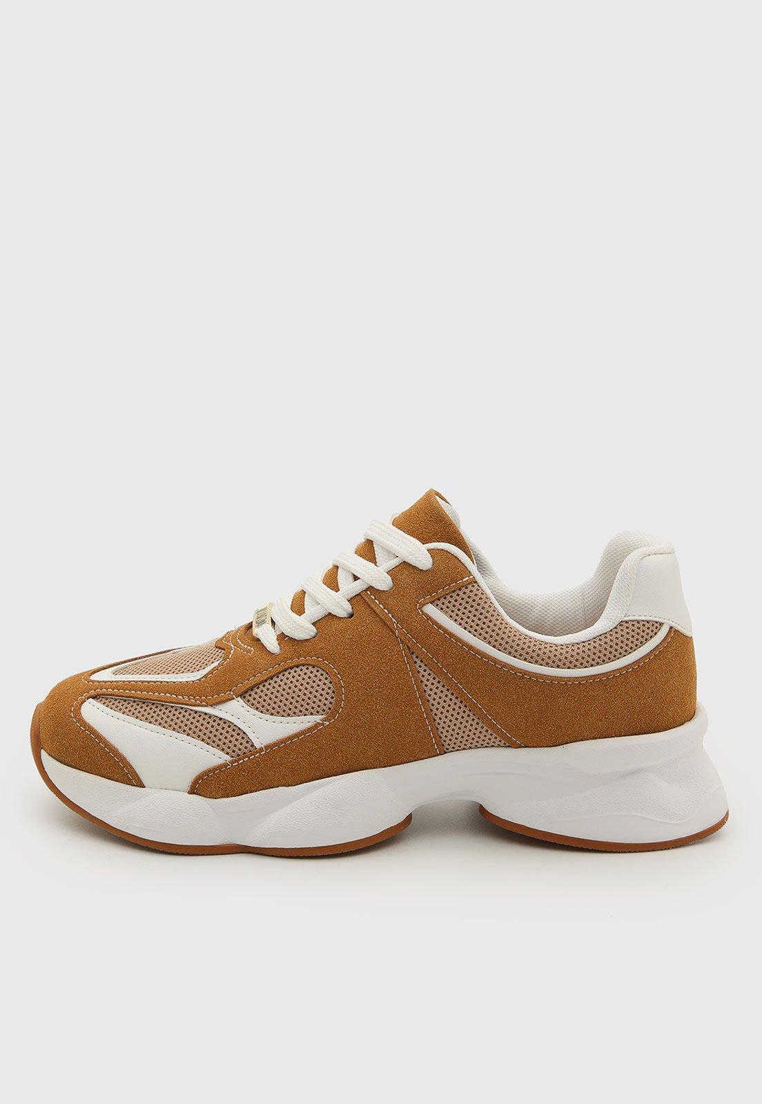 Tênis Feminino Vizzano Cano Baixo Texturizado Caramelo