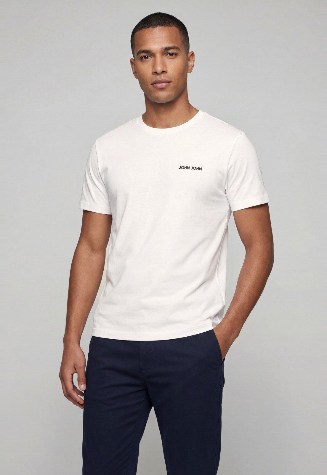 Camiseta Masculina John John Logo Branca