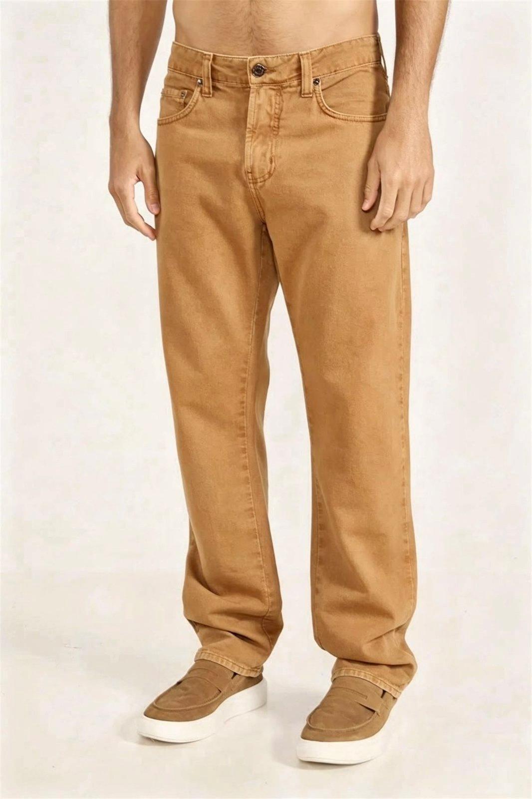 Calça Masculina Reta Em Sarja Colcci Bege Tannur