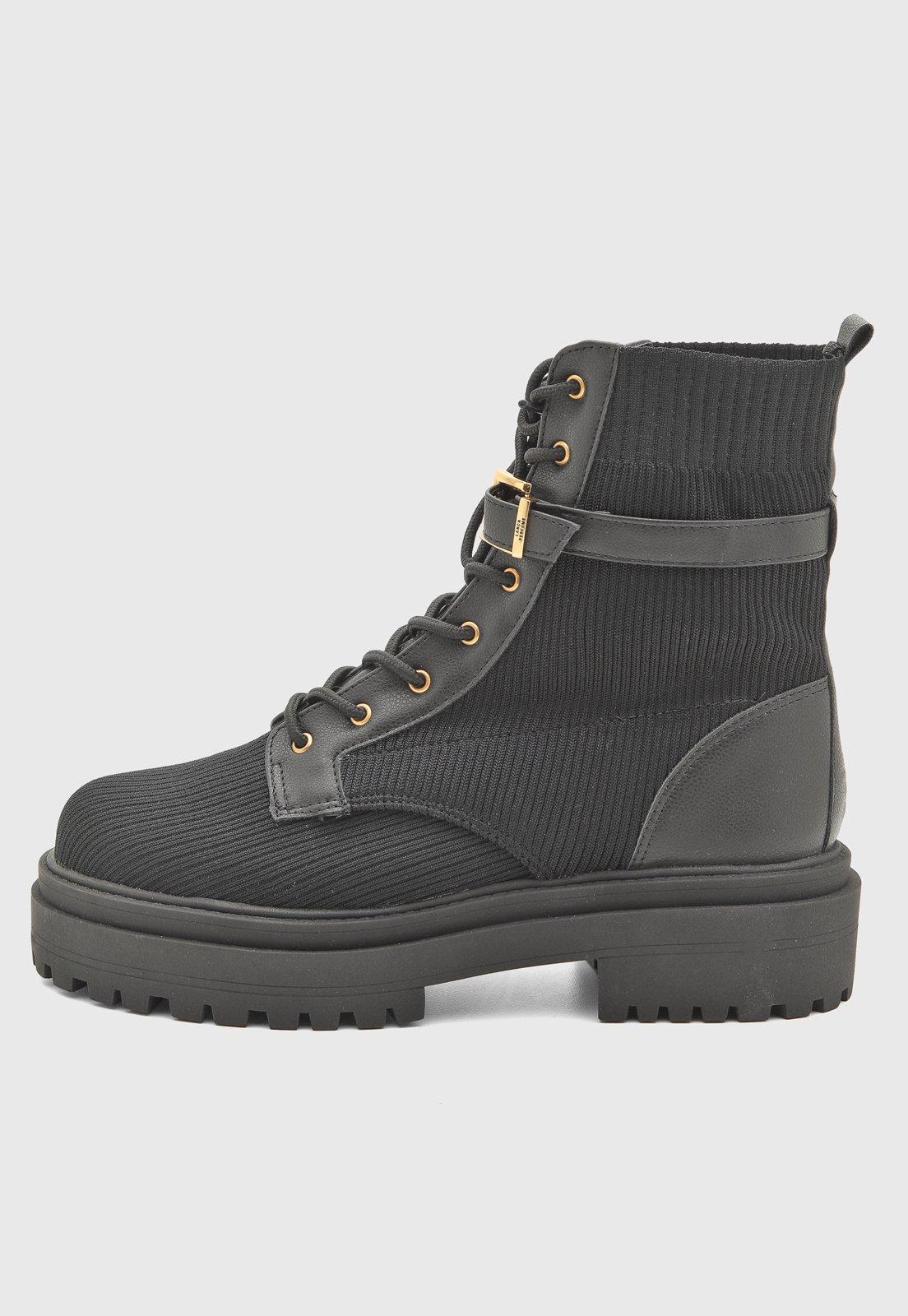 Bota Coturno Feminino Lança Perfume Cano Médio Kinit Preto