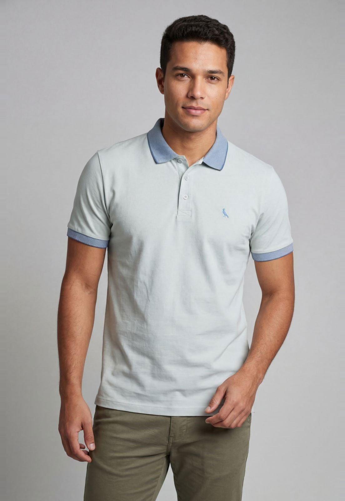 Polo Masculina Reserva Colarinho Azul