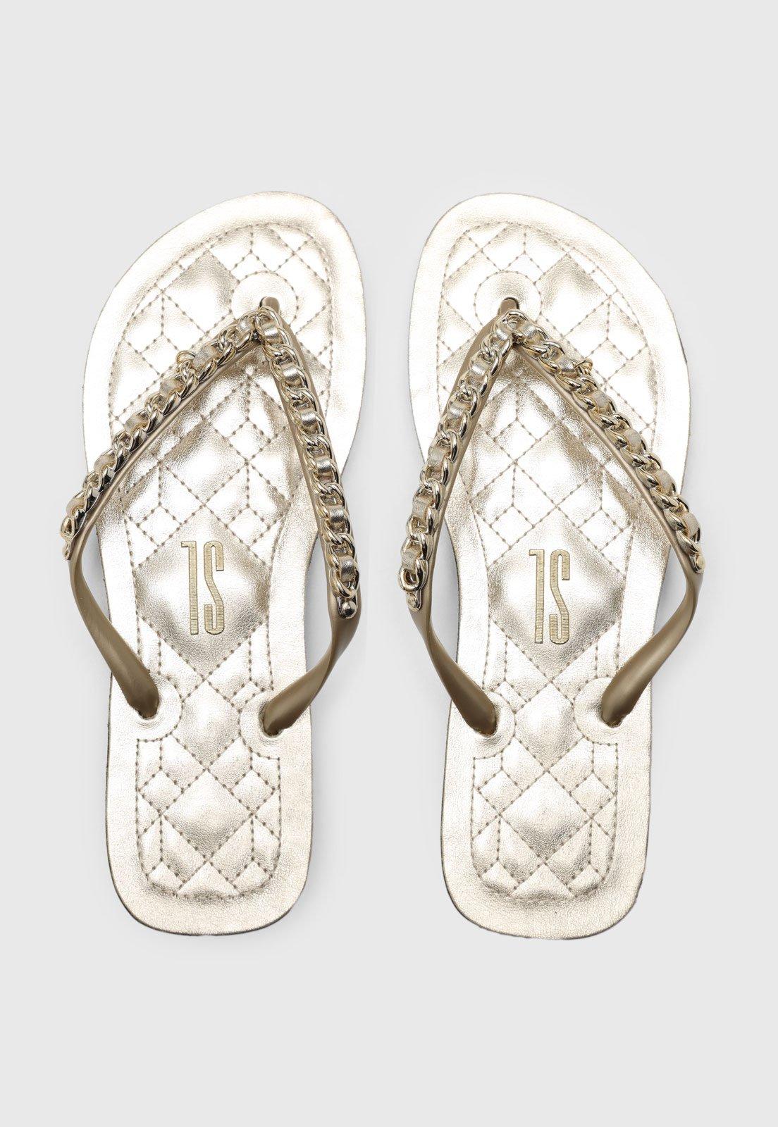 Chinelo Santa Lolla Matelassê Dourada