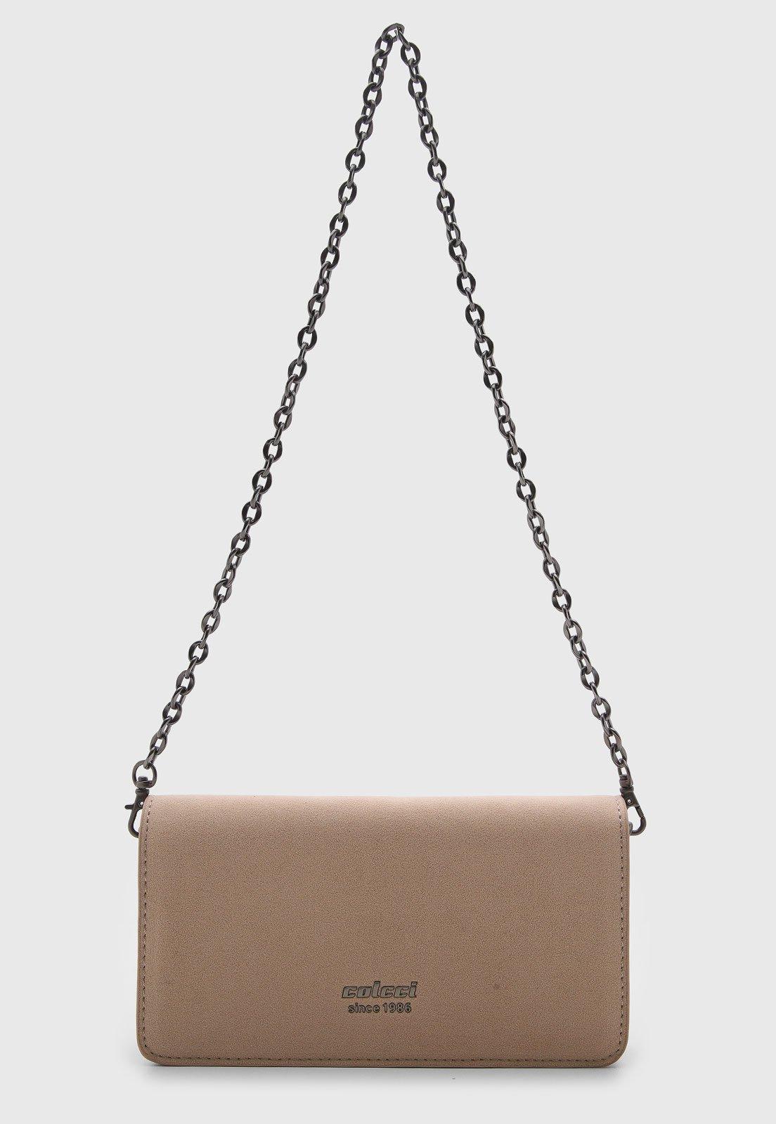 Bolsa Feminina Colcci Retangular Alça Corrente Nude