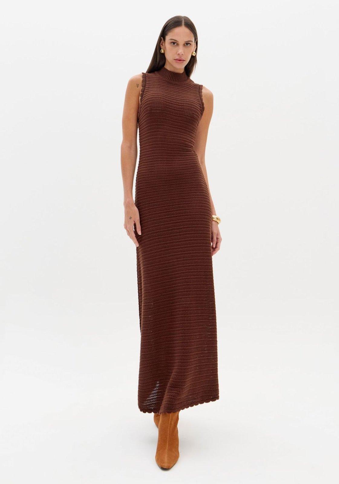 Vestido De Tricô Super Midi Lança Perfume