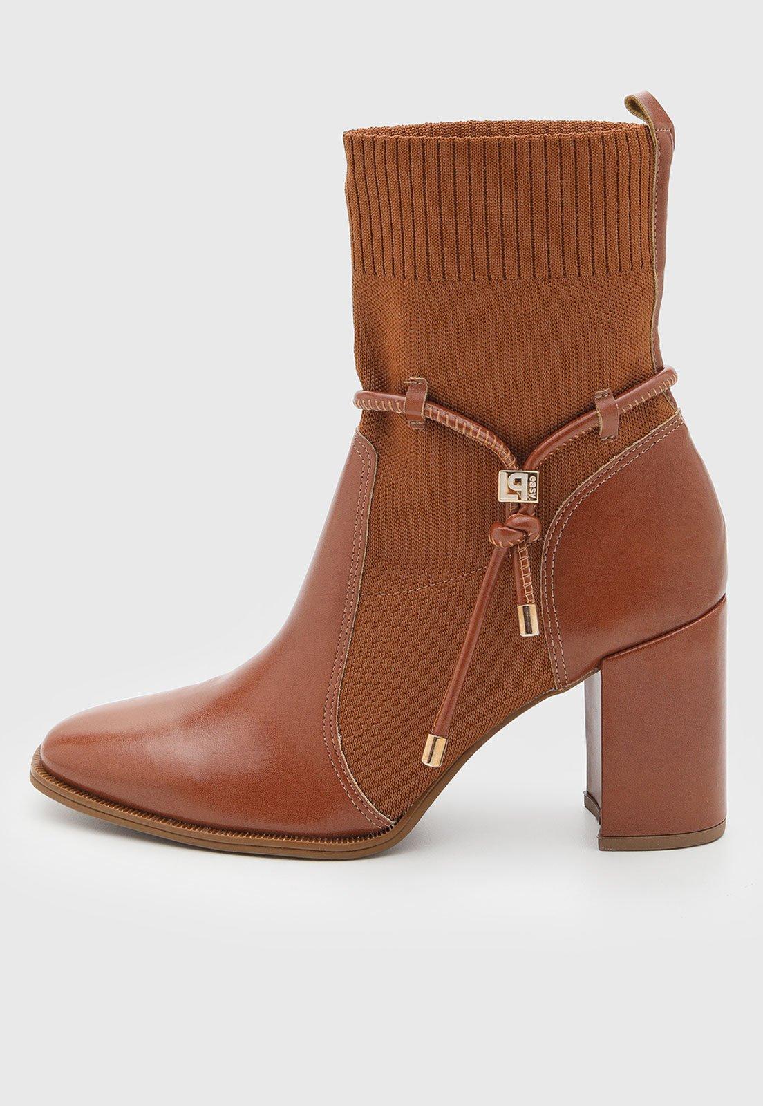 Bota Feminina Lança Perfume Cano Médio Kinit Caramelo