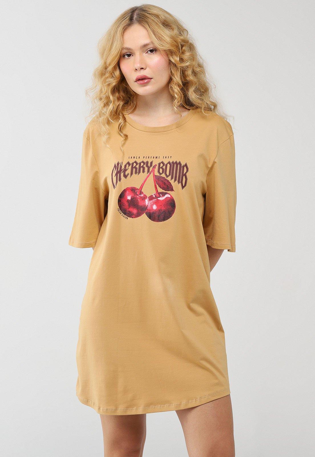 Vestido Feminino Lança Perfume Cherry Bomb Mostarda