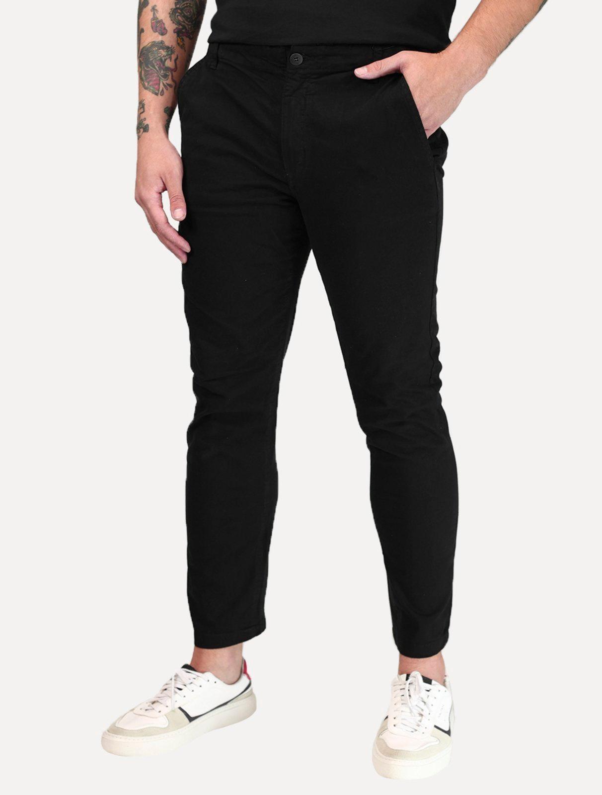 Calça Aramis Masculina Chino Sarja Classica Button Preta