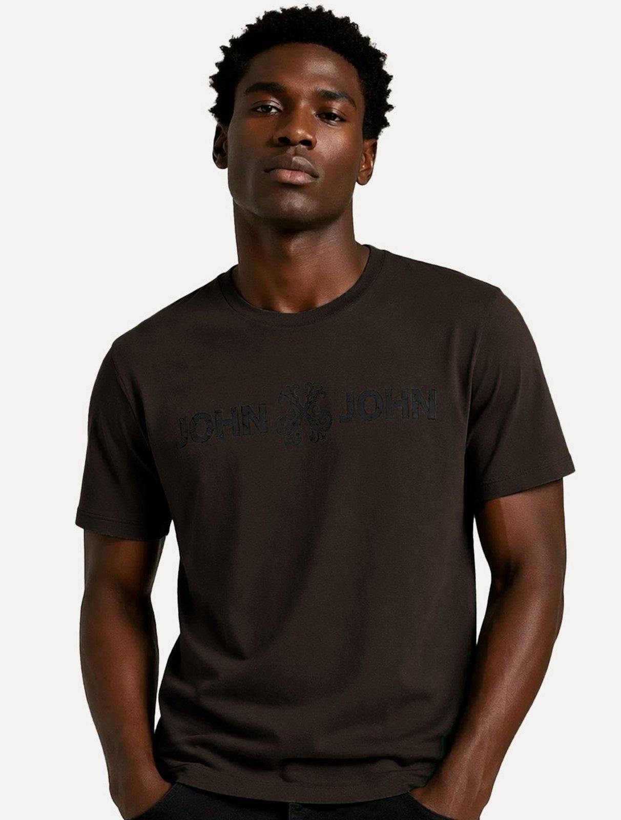 Camiseta John John Masculina Regular Fit Basic Marrom Escuro