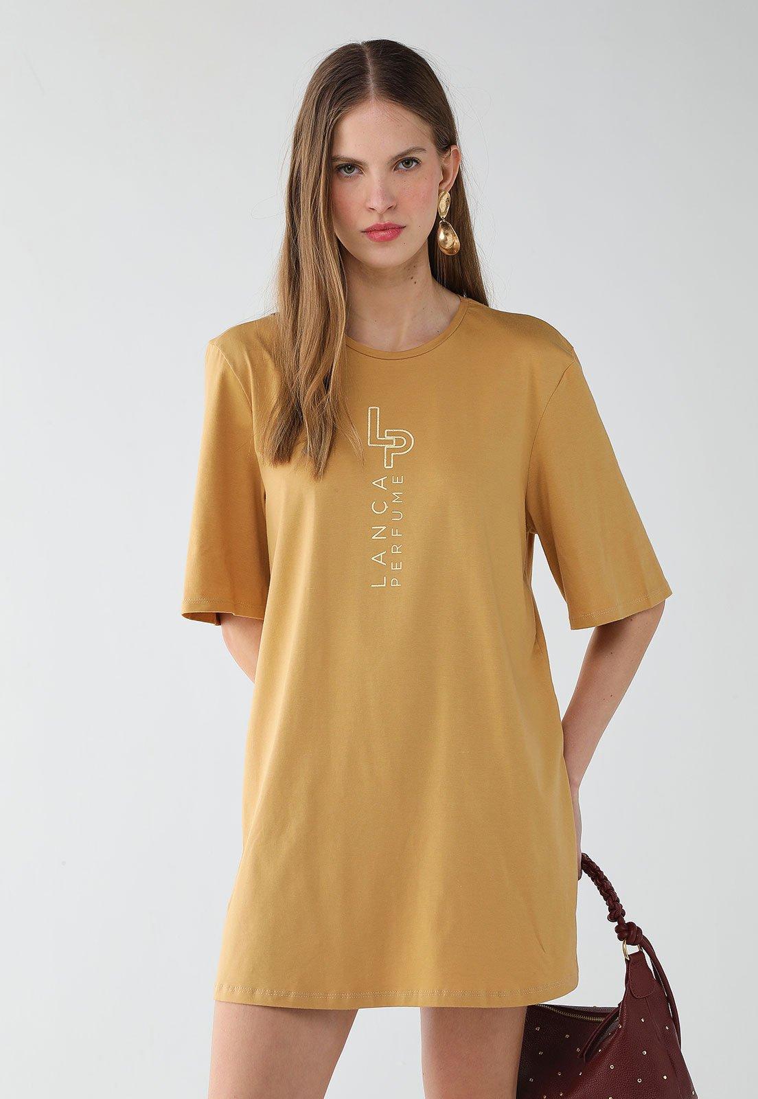 Vestido Feminino Lança Perfume T-Dress Mostarda