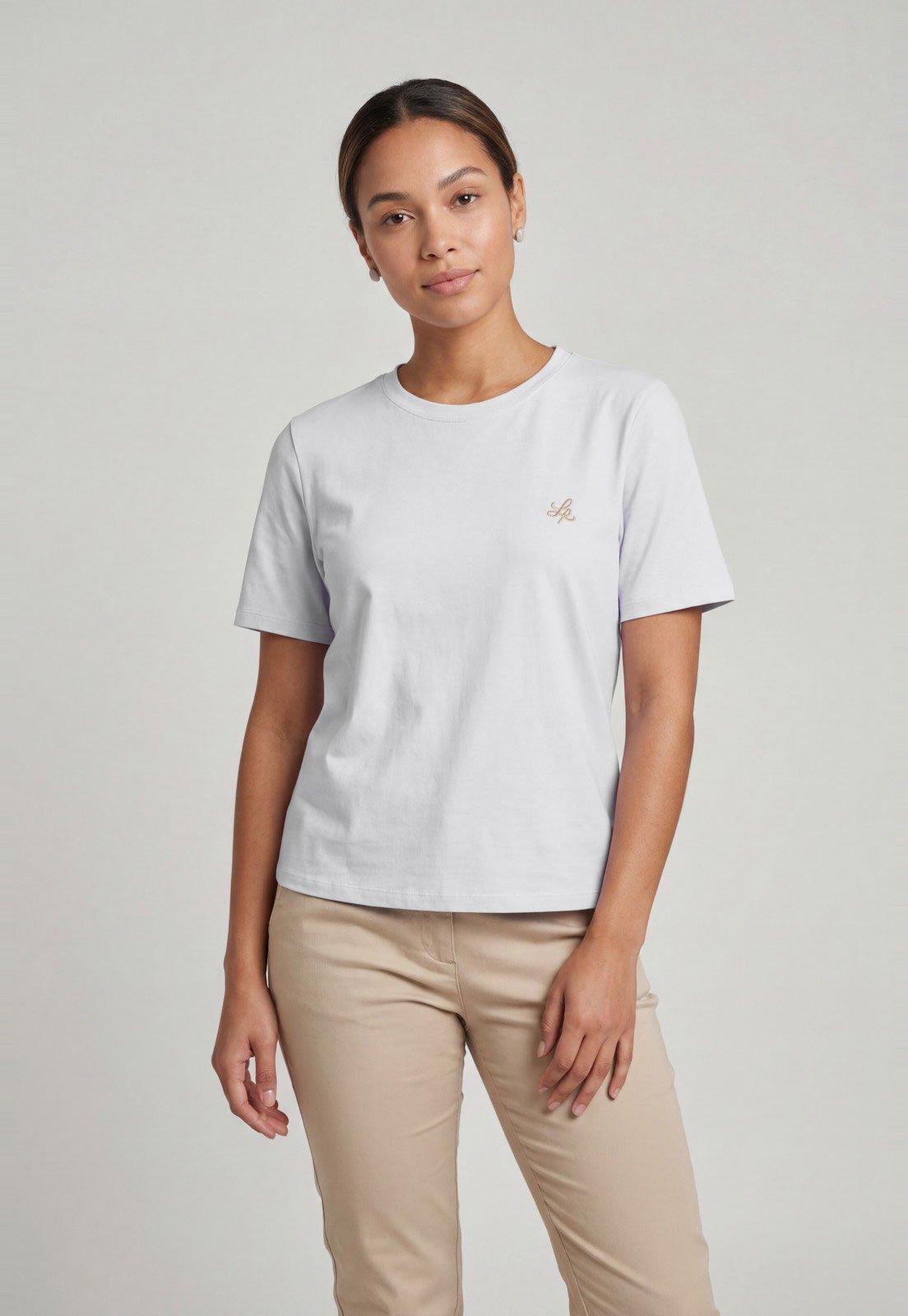 Camiseta Feminina Lança Perfume Decote Redondo Branca